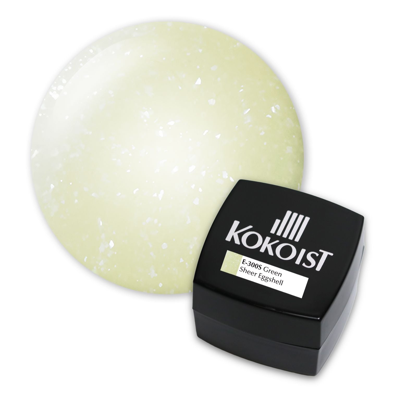 Kokoist E 300S Green Sheer Eggshell Nail Polish - Long Lasting Vegan Gel Polish for Salon & Home Manicure - Perfect for Spring Nails, Bridal Looks & Special Occasions