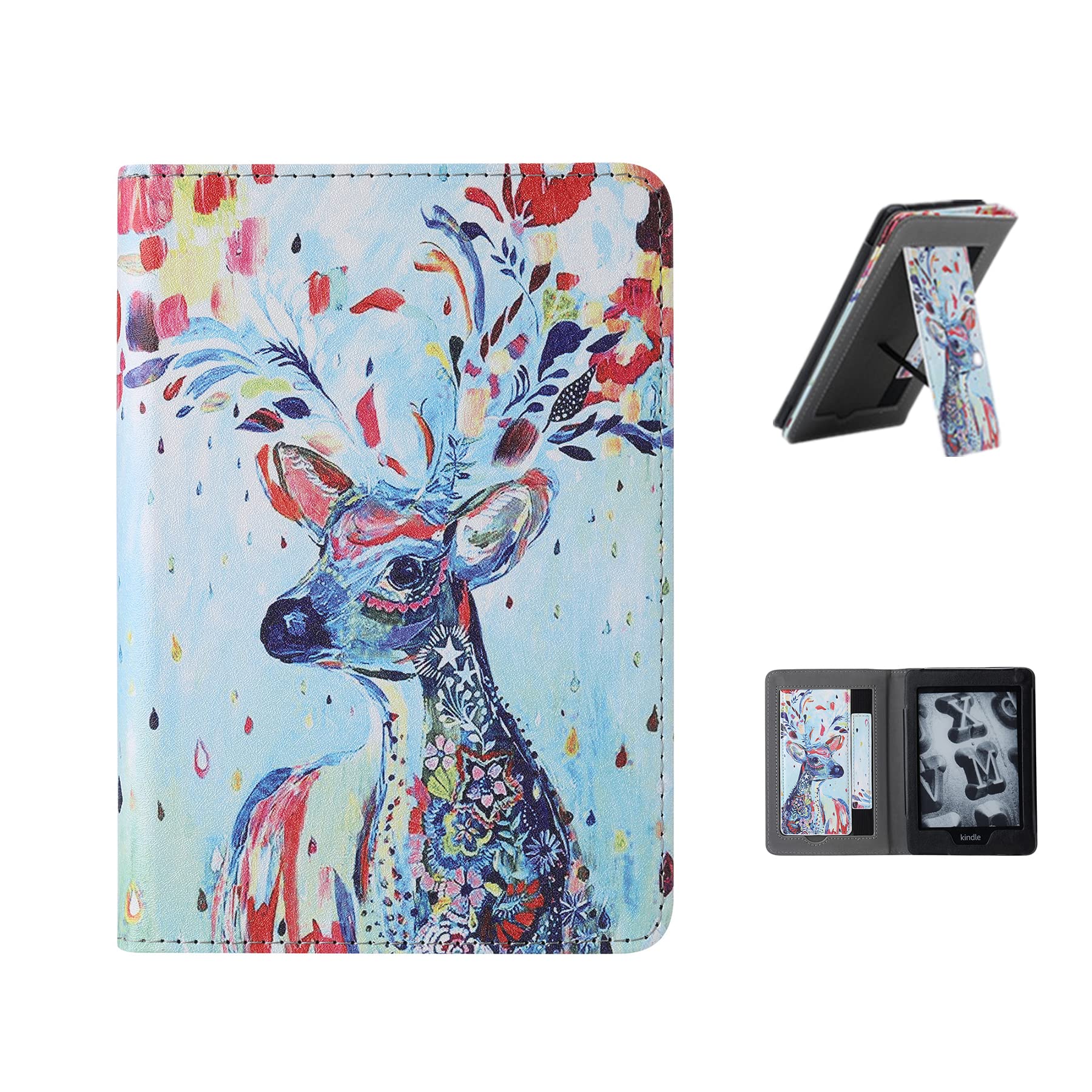 Premium PU Leather Stand Case for Kindle 11th Generation (2022 Release) - Auto Sleep/Wake Cover with Hand Strap - Compatible with 6