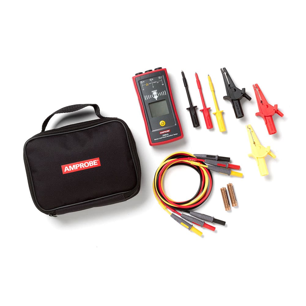 Amprobe 4375950 PRM-6 3-Phase Wire Sequence & Non-Contact Wireless Motor Rotation Tester - Perfect for HVAC, Industrial Motors & Electrical Maintenance
