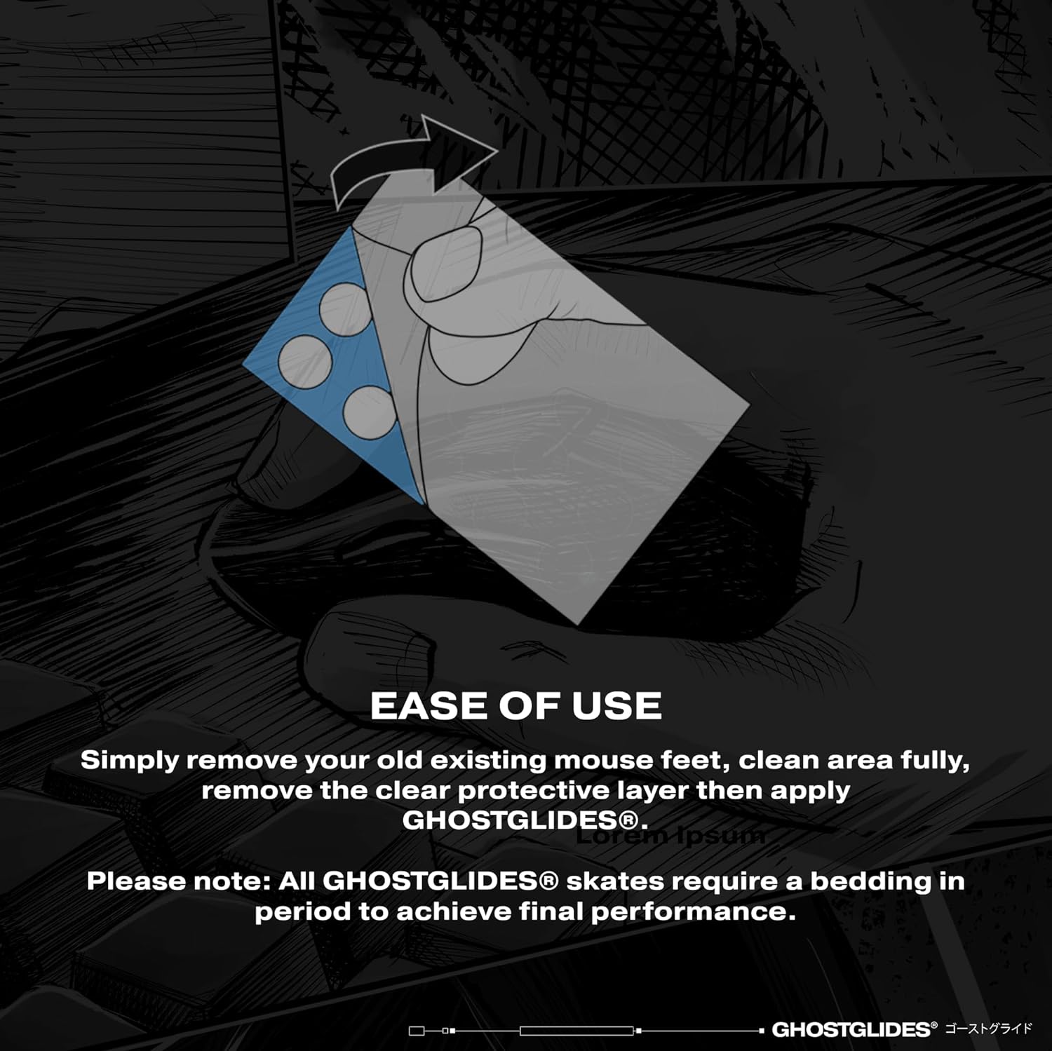 GHOSTGLIDES EDGERUNNER Skates for Logitech G Pro Wireless (GPW) Mouse - Ultra Smooth Gliding for Gaming & Office Use - Perfect for FPS, MOBA & Productivity Work