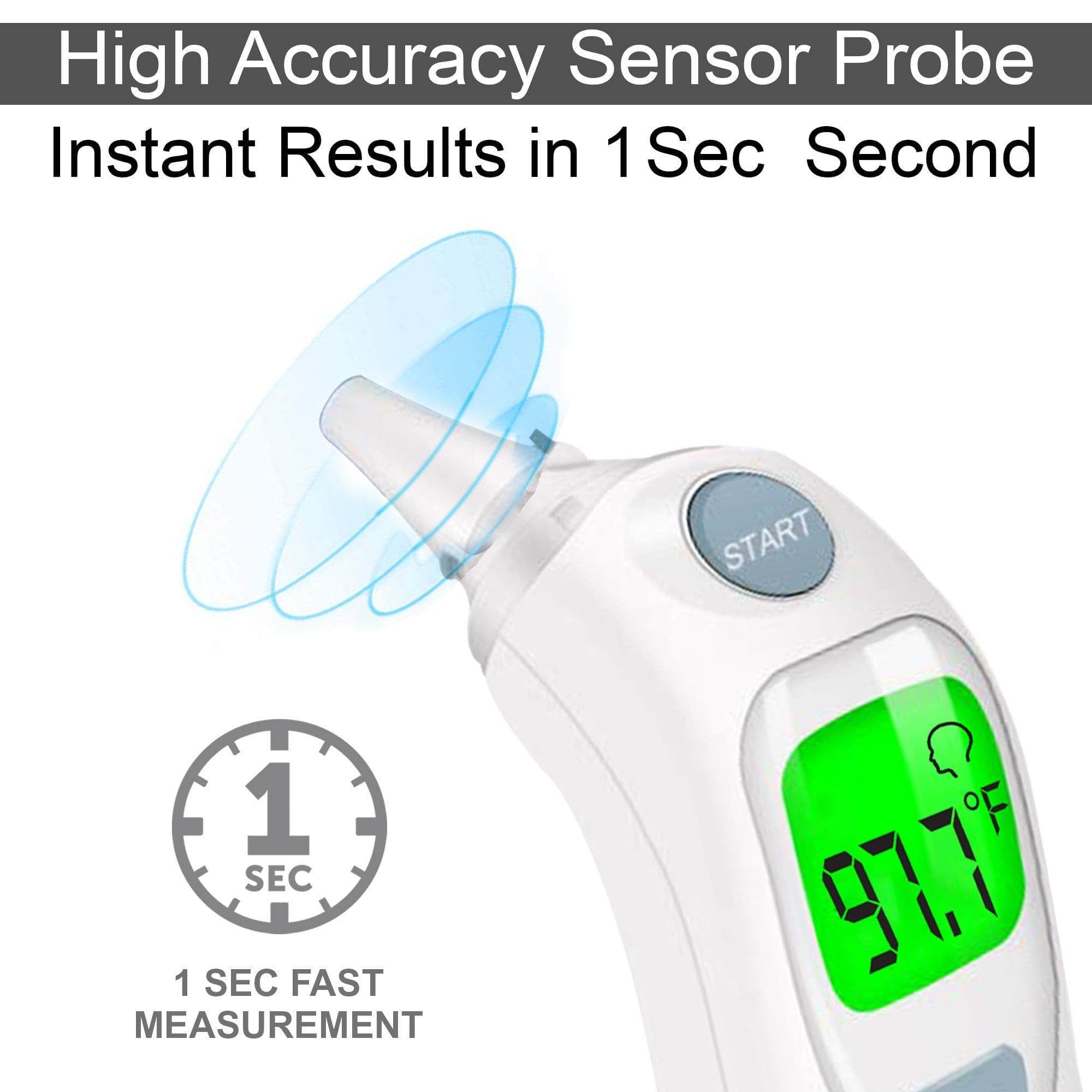 Dr Trust USA Instascan Infrared Forehead & Ear Thermometer - Fast, Accurate Digital Thermometer for Adults, Kids & Babies - Perfect for Home, Travel & Medical Use