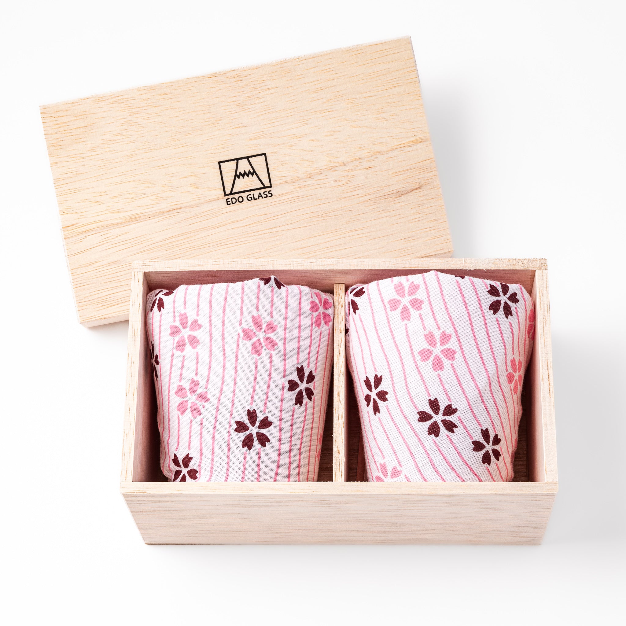 Tajima Mount Fuji Rocks Glass Set with Cherry Blossom Design - Japanese Whiskey Glasses for Cocktails, Bourbon & Scotch - Perfect for Home Bar, Gifts & Japanese Culture Enthusiasts