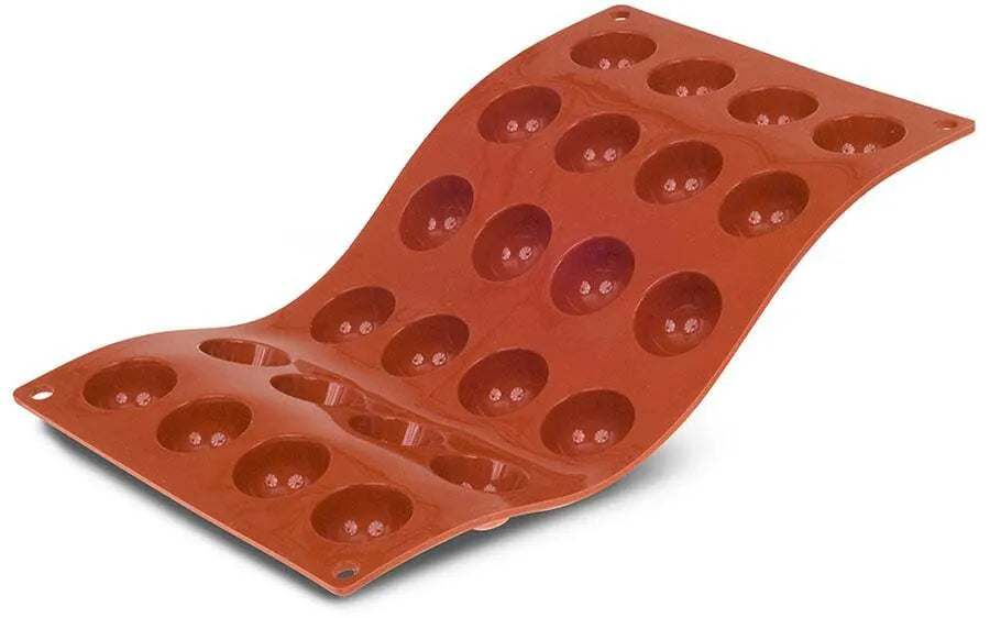 Non-Stick Orange 24 Mini Hemisphere Silicone Baking Molds - Perfect for Cake Pops, Chocolate Candies, and Mini Desserts