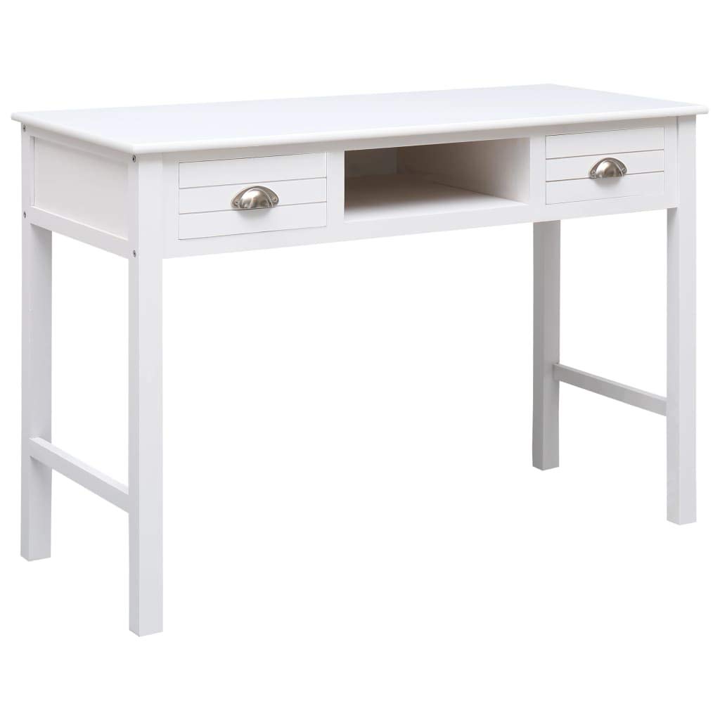 FAMIROSA White Wooden Writing Desk 43.3
