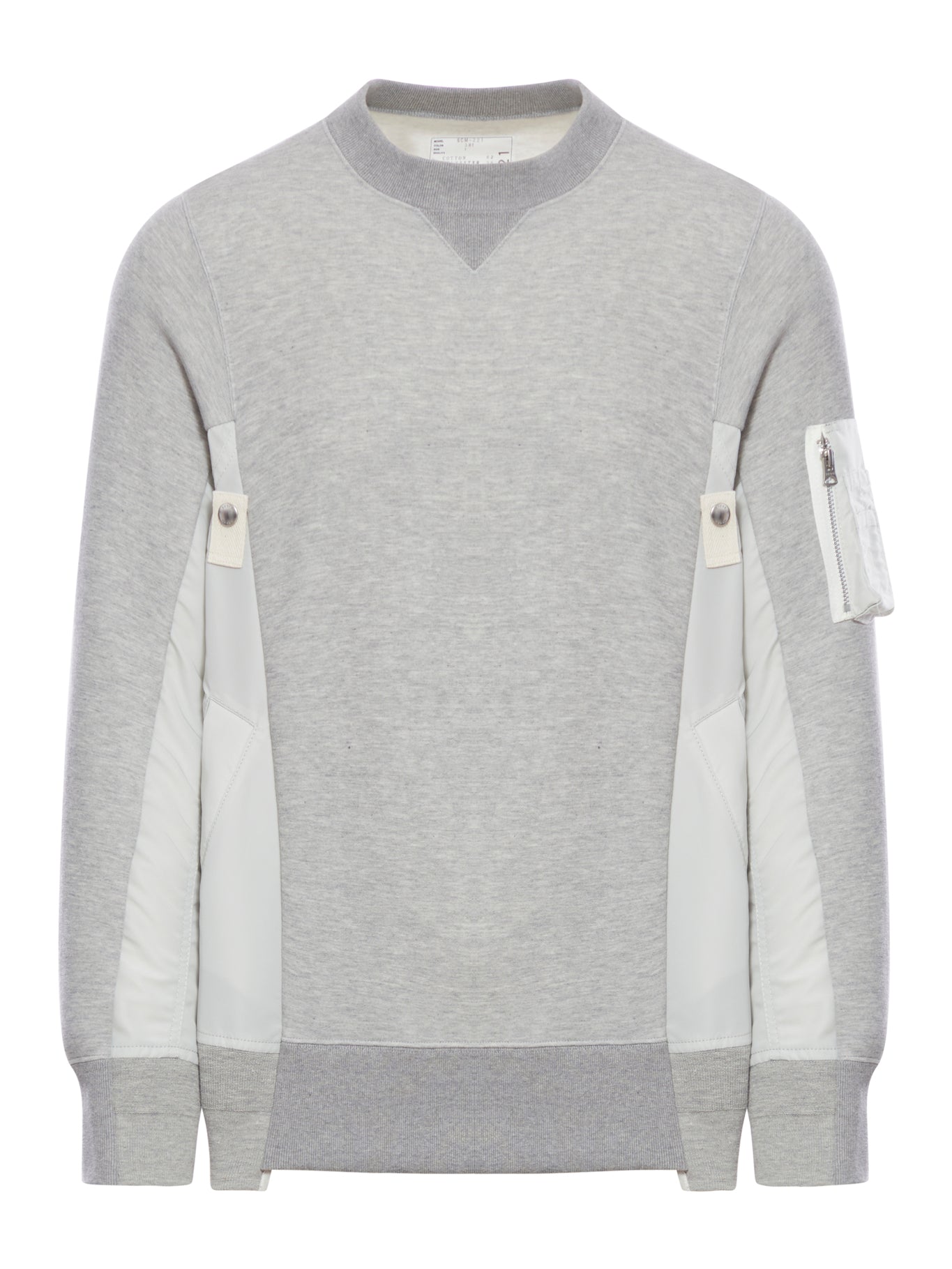 Stylish Crewneck Sweatshirt with Nylon Inserts - Comfortable & Trendy for Casual Wear, Gym, and Outdoor Activities