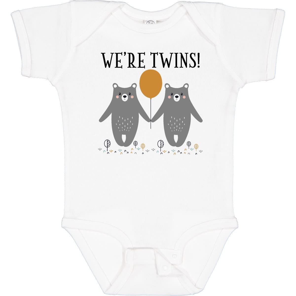 Inktastic Twins Baby Woodland Bears Baby Bodysuit - Cute Matching Outfits for Twins & Siblings - Perfect for Newborn Photos, Family Events & Baby Showers