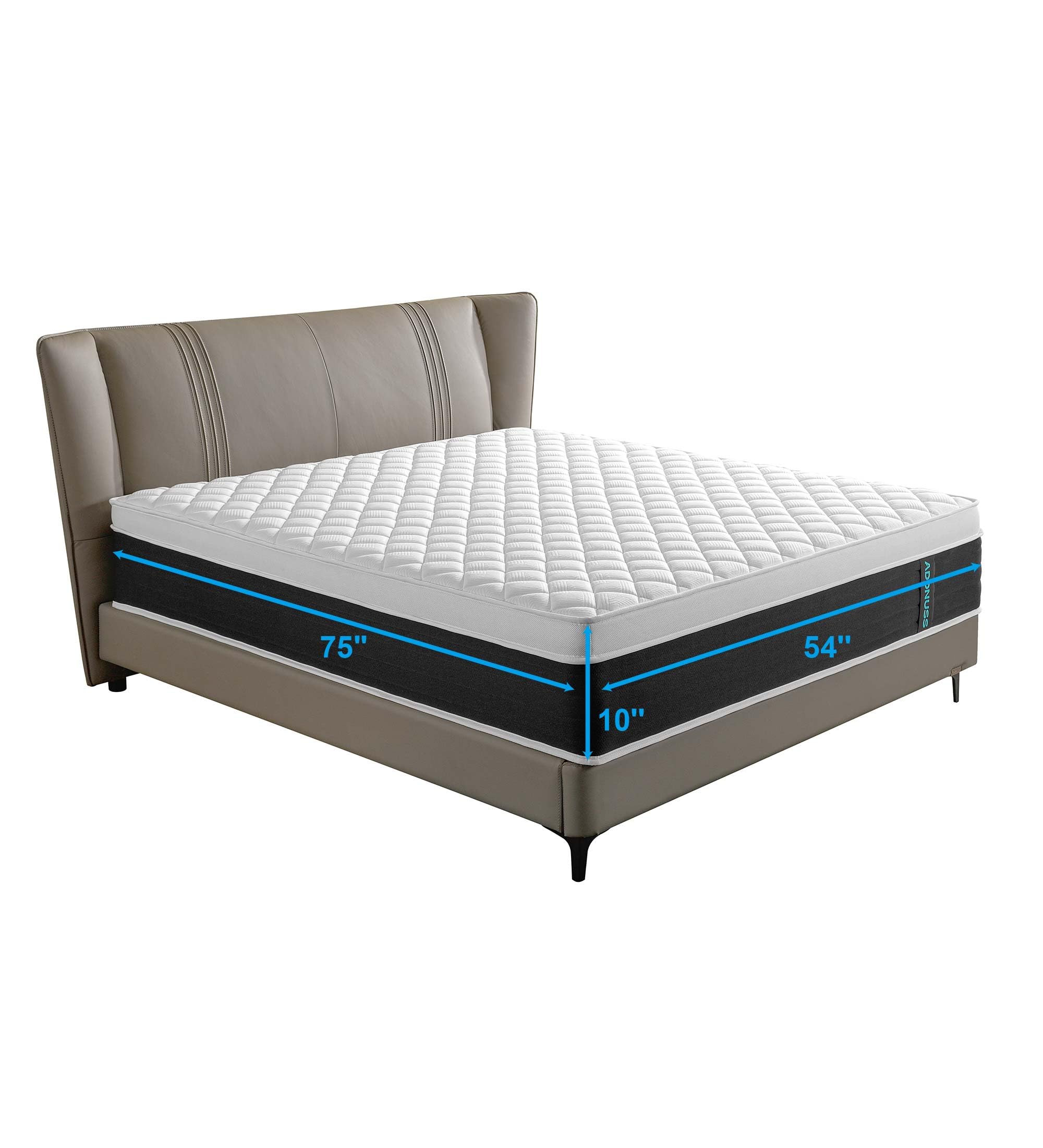 10 Inch Full Size Memory Foam Hybrid Mattress with Pocket Springs - CertiPUR-US Certified, Black & White (Perfect for Guest Rooms, Dormitories & Small Bedrooms)