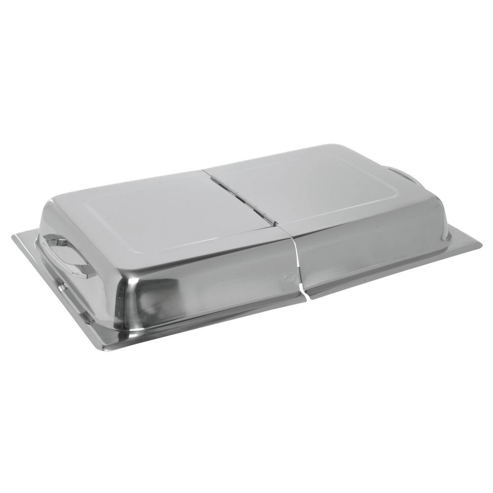 Stainless Steel Full Size HUBERT Steam Table Pan with Hinged Cover - Commercial Food Warmer for Buffet, Catering & Restaurant Use