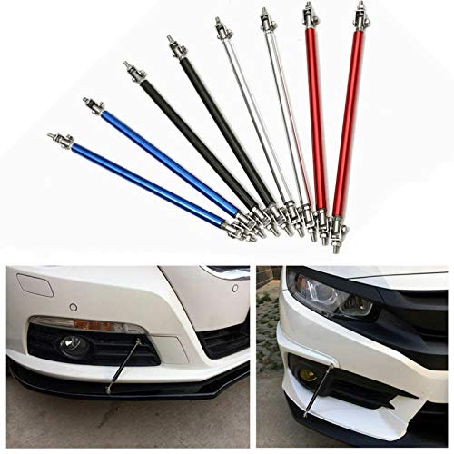 MASO RED Adjustable 100mm Front Bumper Lip Splitter Rods - Stainless Steel Strut Bar Support (Red) - Perfect for Car Body Kits, Racing & Performance Upgrades