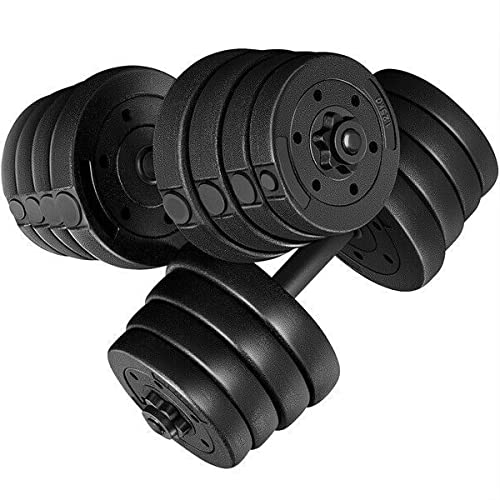 LCSA Adjustable Dumbbell Set 66 LB - Home Gym Weight Set with Barbell Plates for Strength Training & Bodybuilding | Perfect for Home Workouts, Fitness Training & Muscle Building