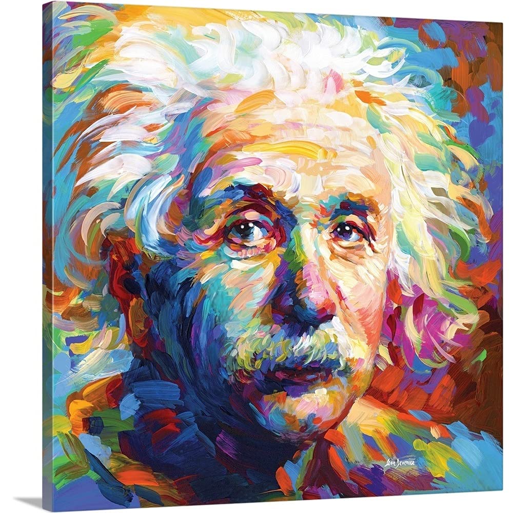Einstein Canvas Wall Art Print - Vintage History Artwork for Home & Office Decor | Perfect for Living Room, Study & Gifts