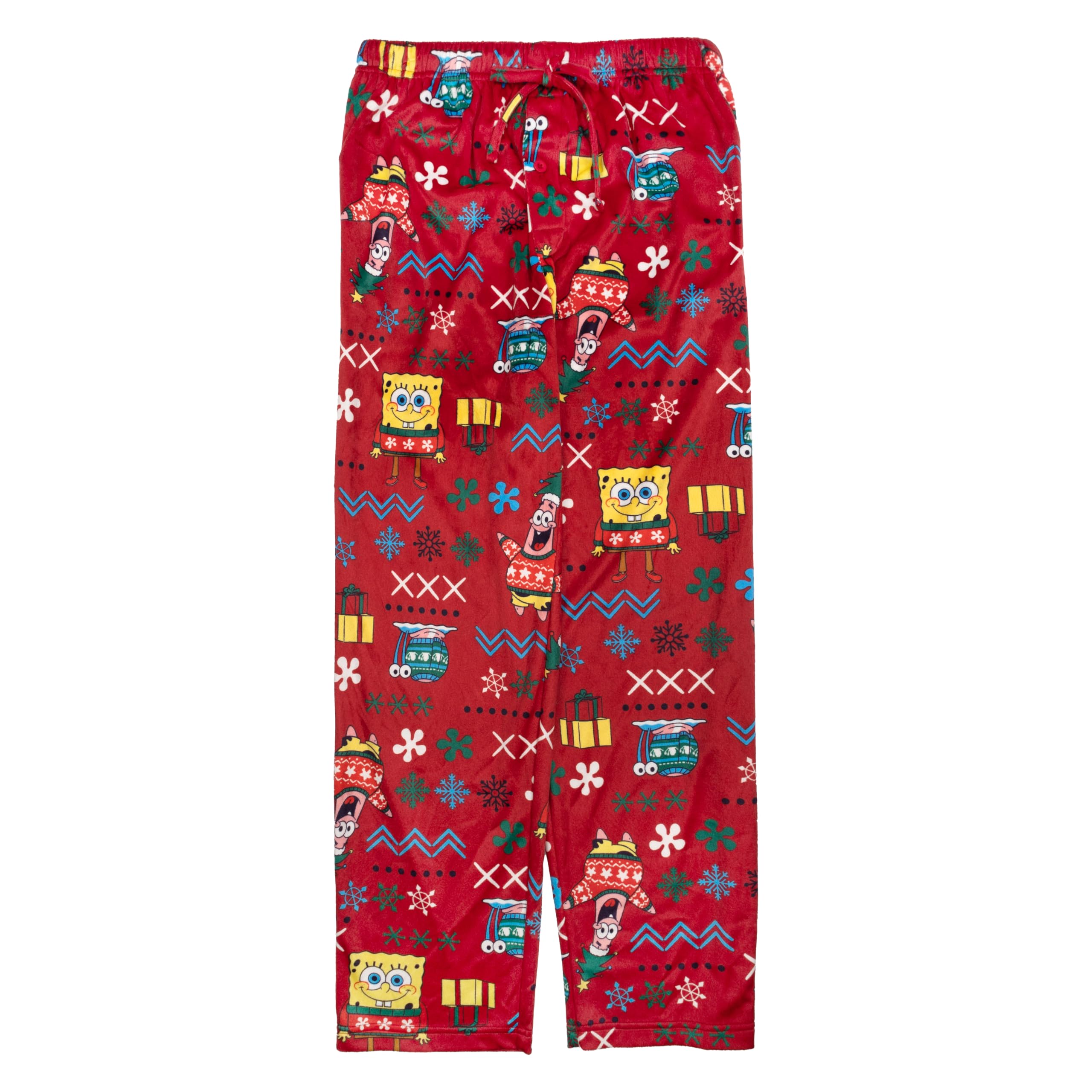 SpongeBob SquarePants Fleece Pajama Pants for Men - Soft & Comfortable Adult Sleepwear - Perfect Christmas Gift & Holiday Lounge Wear for Fans