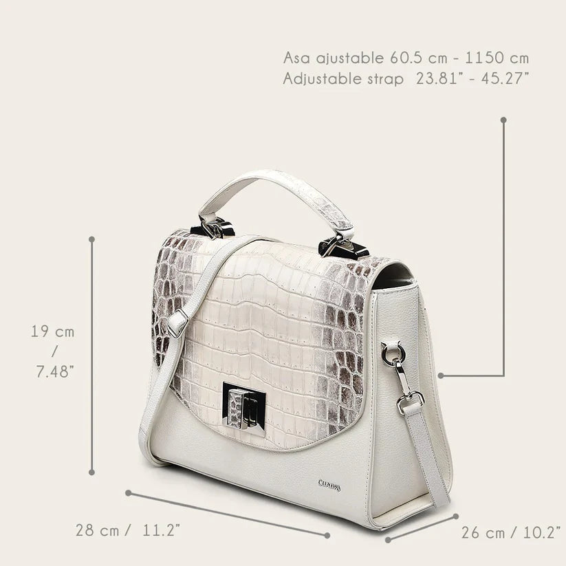 BOD0TNL Women's Fashion White Cuadra Dress & Niloticus Tote Bag Set - Stylish Outfit for Casual Wear, Beach, Shopping & Travel