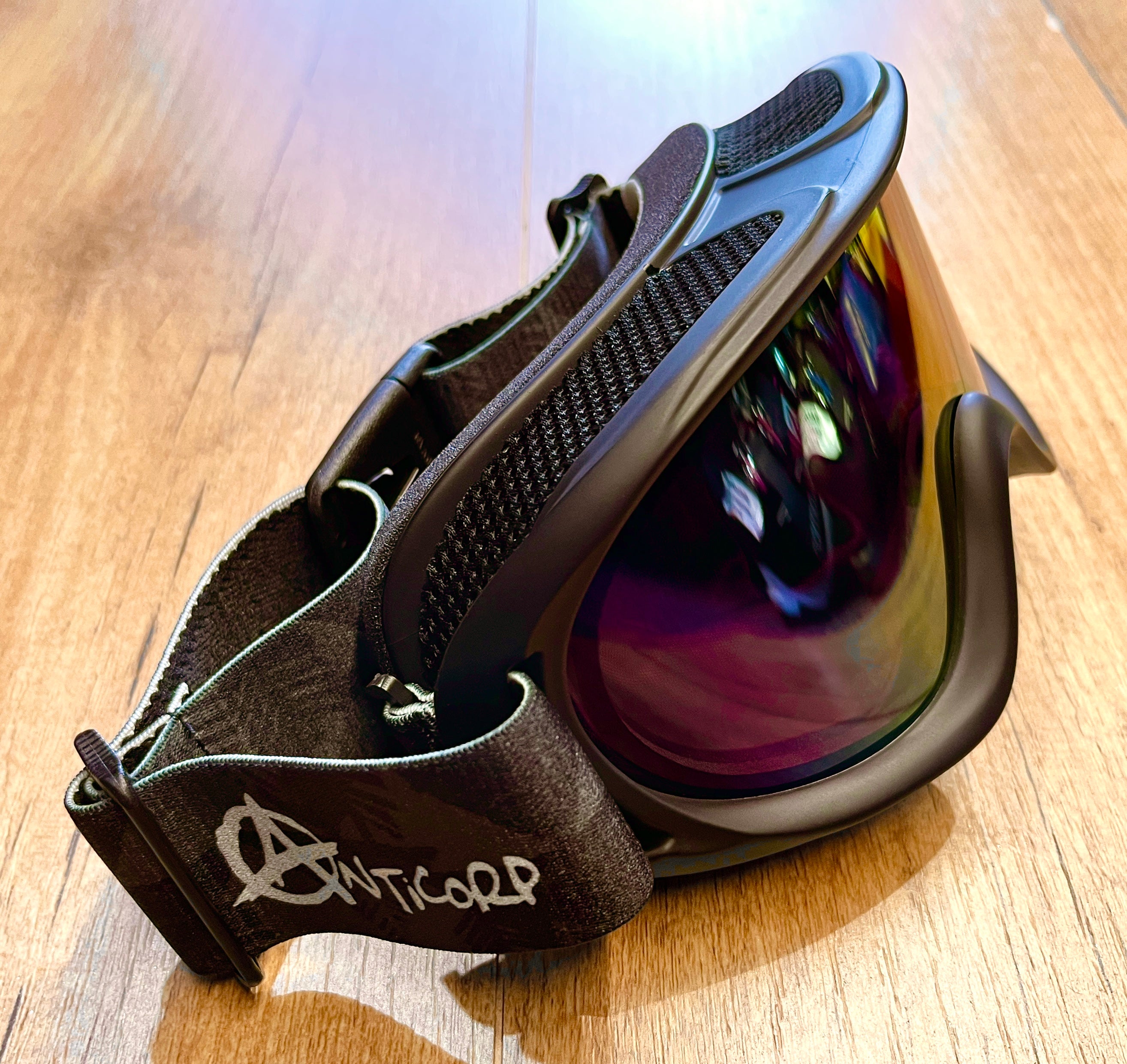 Anti-Fog OTG Goggles - Black with Pink Mirror Lens for Skiing, Snowboarding & Outdoor Sports | Comfortable Over-The-Glasses Design