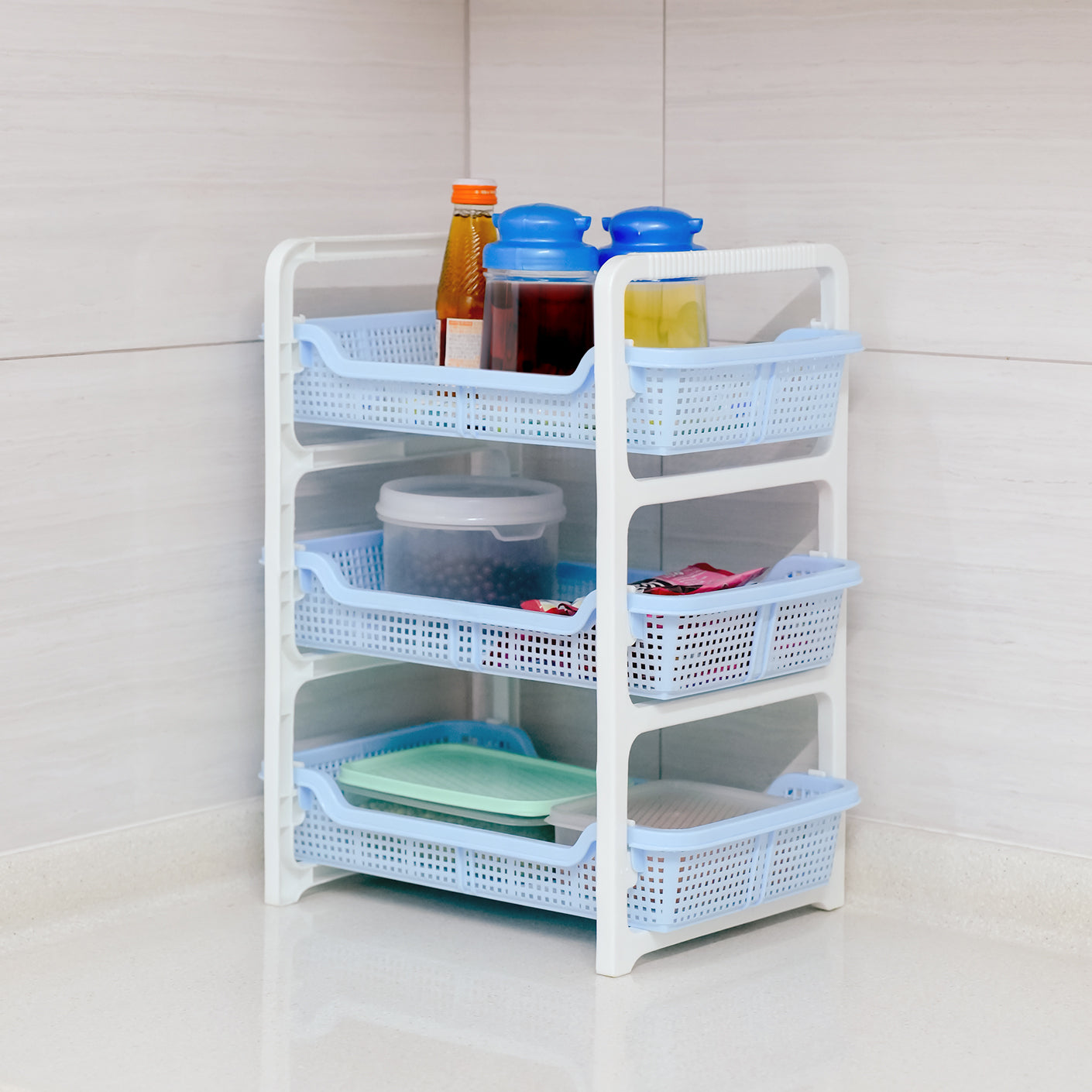 3 Layer DM Tray (7401) - Stackable Plastic Organizer for Office, Kitchen & Craft Supplies - Perfect for Storage and Organization