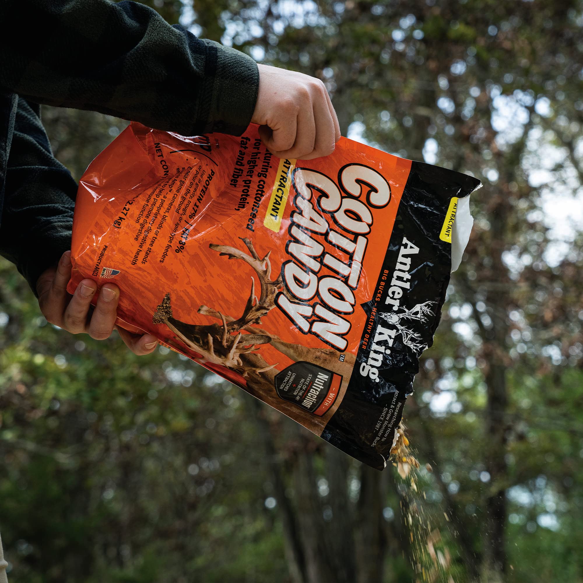 Antler King Cotton Candy Deer Attractant - High Protein & Fat Formula for Healthy Deer Growth, 5lb Cottonseed-Based Food Mix - Ideal for Hunting Season & Wildlife Feeding Stations