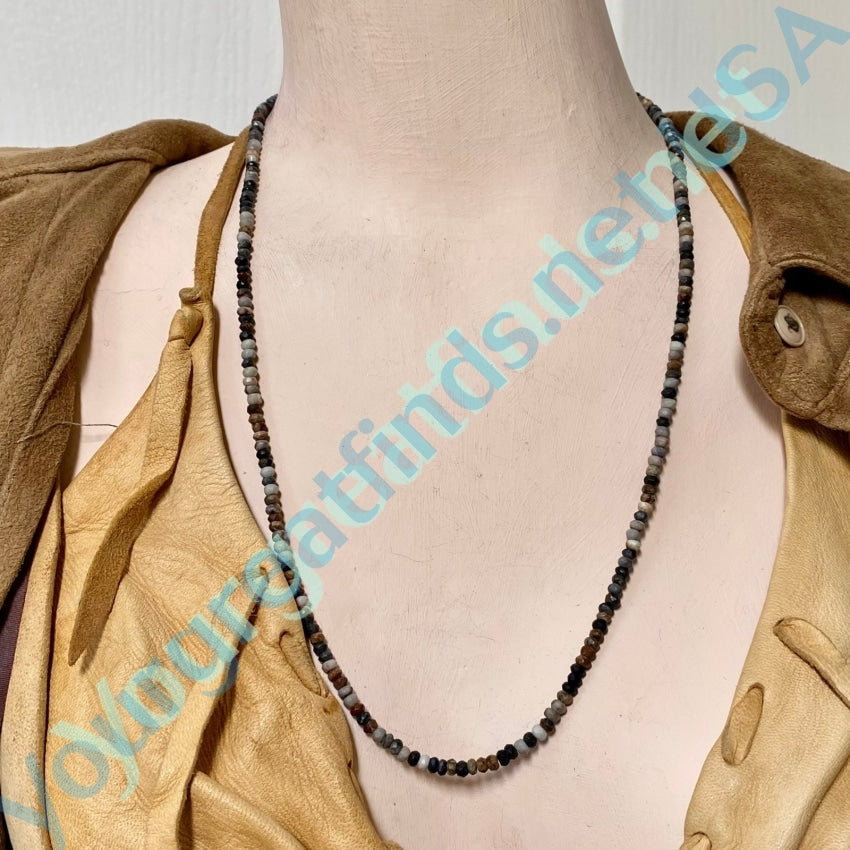 Tiny Faceted Gemstone Beaded Necklace Sterling Silver - Elegant Handmade Jewelry for Women, Perfect for Weddings, Parties & Everyday Wear
