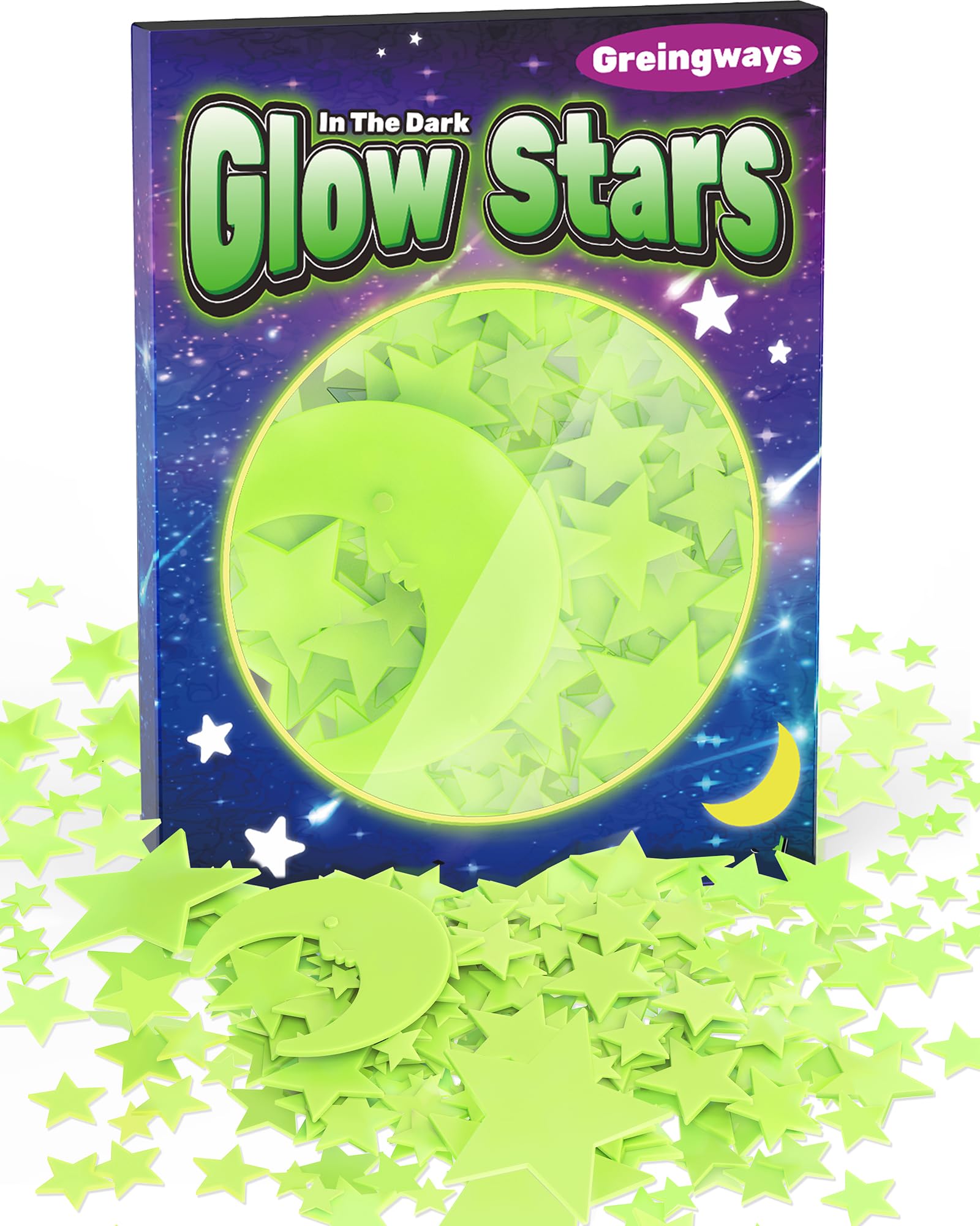Glow in The Dark Stars Stickers - 201 Pcs Self-Adhesive Wall Decals for Kids Bedroom & Ceiling Decor - Perfect for Easter Basket Stuffers, Stocking Fillers & Room Makeover - Ideal for Boys Girls Ages 2-12 (Toddler to Preteen) - Create Magical Nighttime Scenes for Bedtime & Playrooms