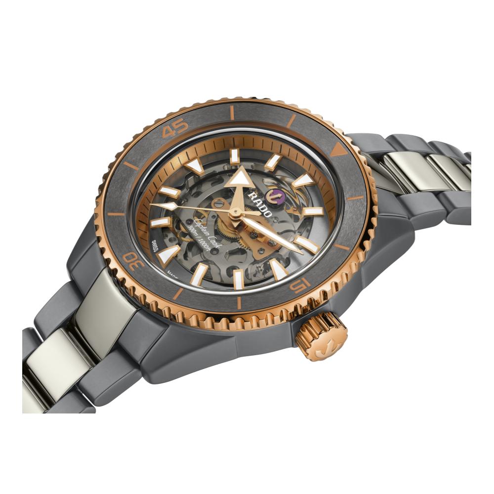 Captain Cook High-Tech Ceramic Skeleton Two-Tone Watch - Luxury Minimalist Design for Men, Perfect for Business & Formal Occasions