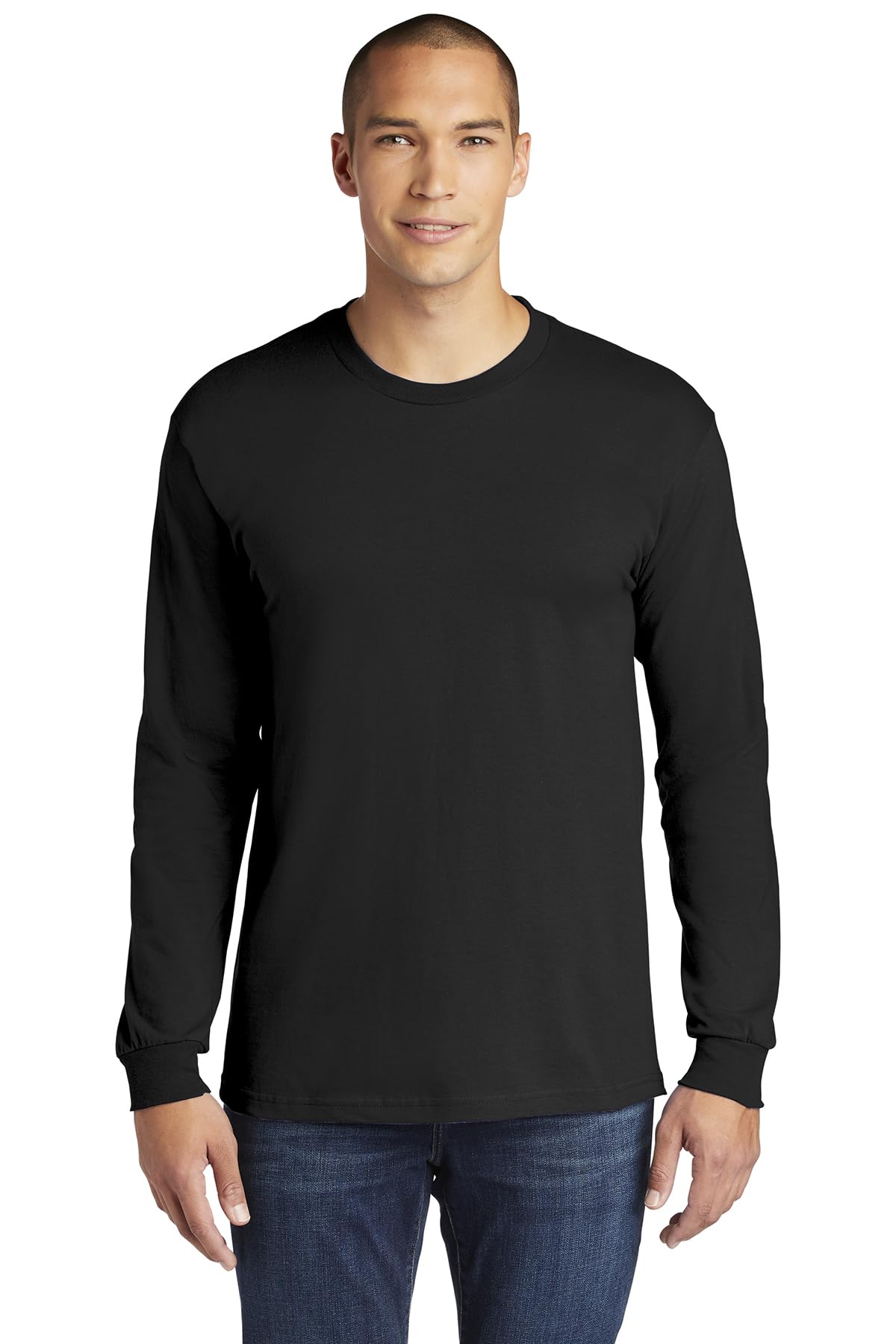 Gildan Hammer H400 Long Sleeve T-Shirt for Men - Soft Cotton Crewneck Shirt - Black - XL (5-Pack) - Perfect for Work, Gym & Casual Wear