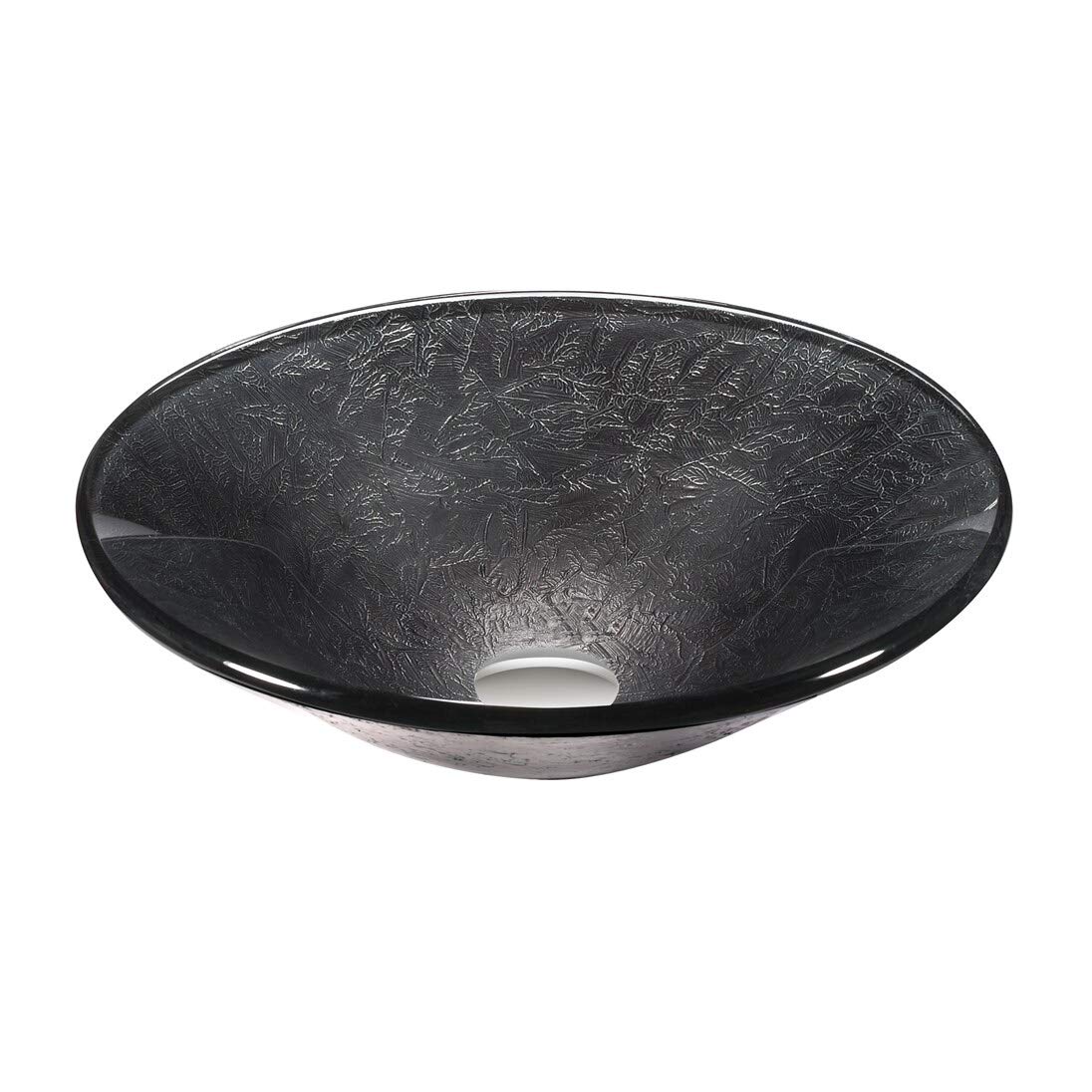 Legion Furniture Tempered Glass Sink Bowl - Platinum Finish Bathroom Vanity Vessel Sink for Modern Home Decor