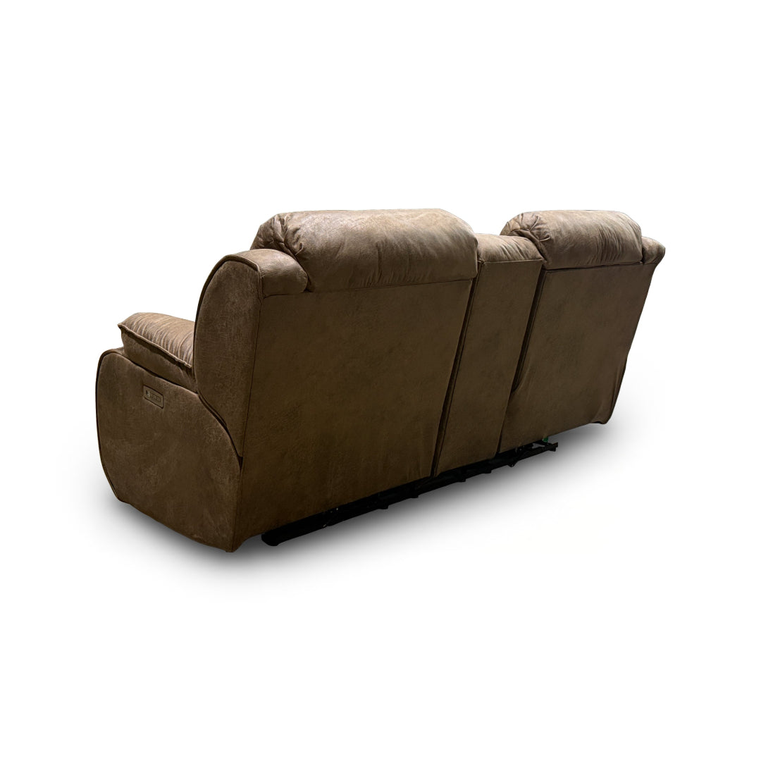 Power Reclining Loveseat with Console - Modern Remix Design, USB Charging & Cup Holders - Perfect for Living Room, Home Theater & Small Spaces