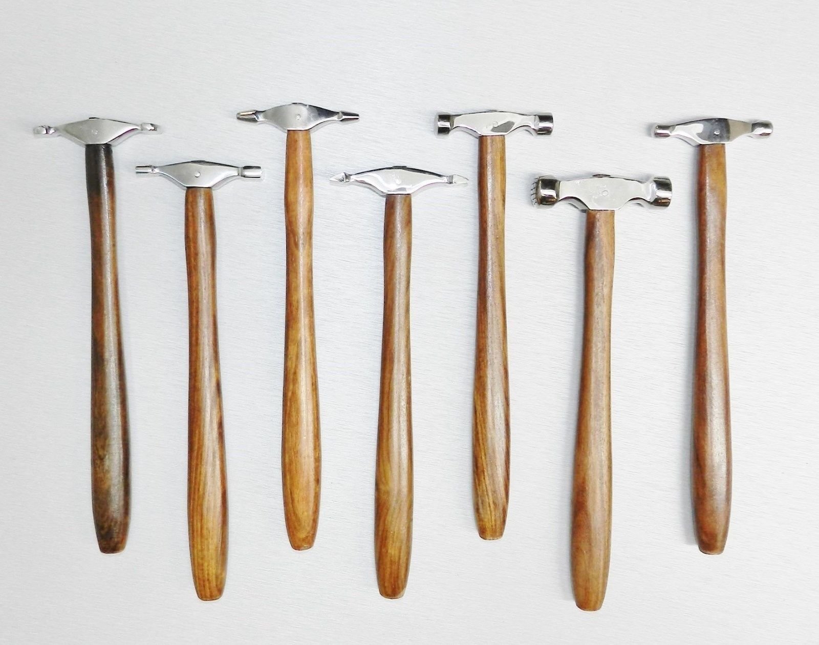 7 Piece Hammer Set with Wood Stand - Jewelry Making & Metal Forming Tools for Texturing, Shaping, and Crafting - Perfect for DIY Jewelry, Blacksmithing, and Metalworking Projects