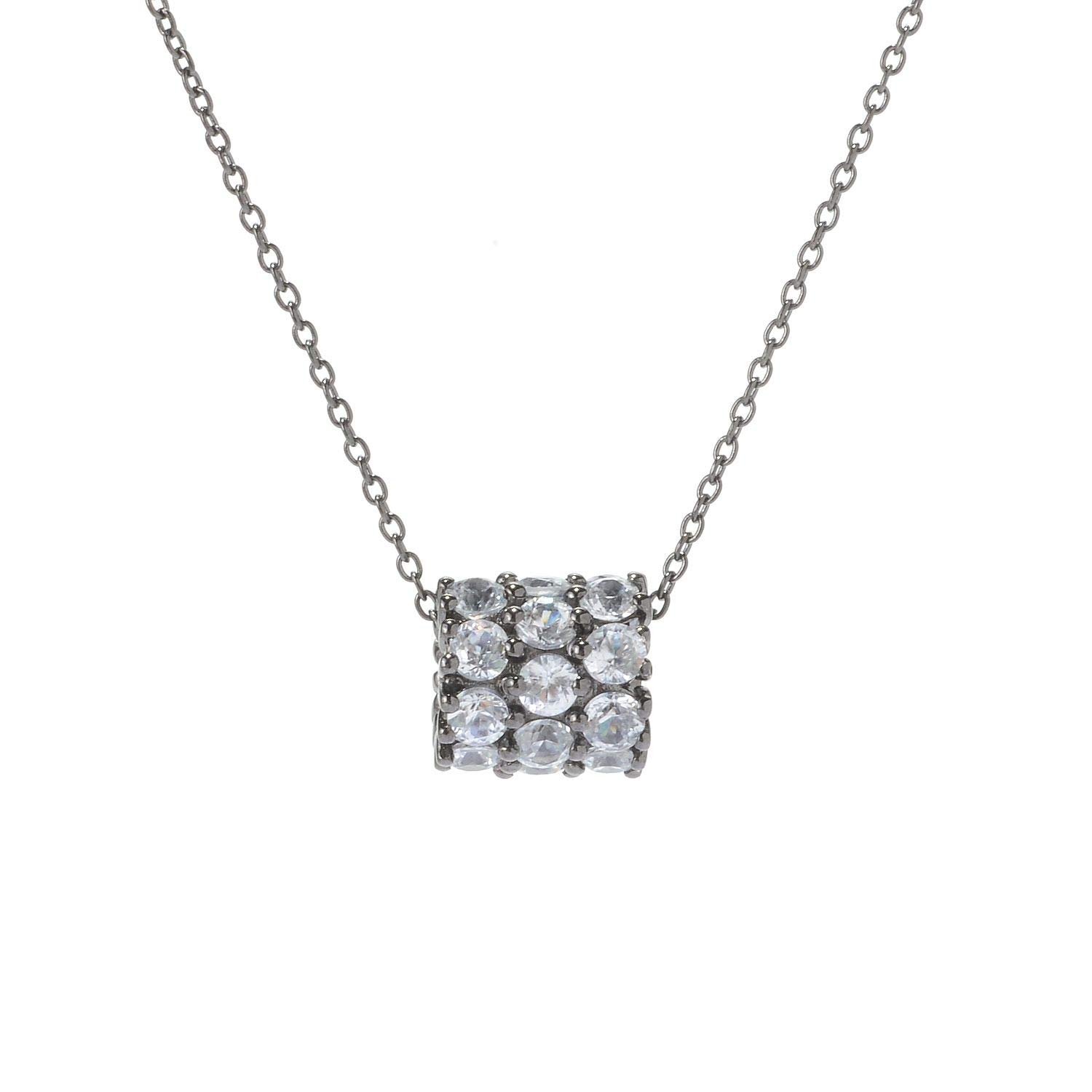 925 Sterling Silver White Zircon Barrel Pendant Necklace for Women - Elegant Dainty Jewelry Gift for Birthday, Anniversary & Everyday Wear