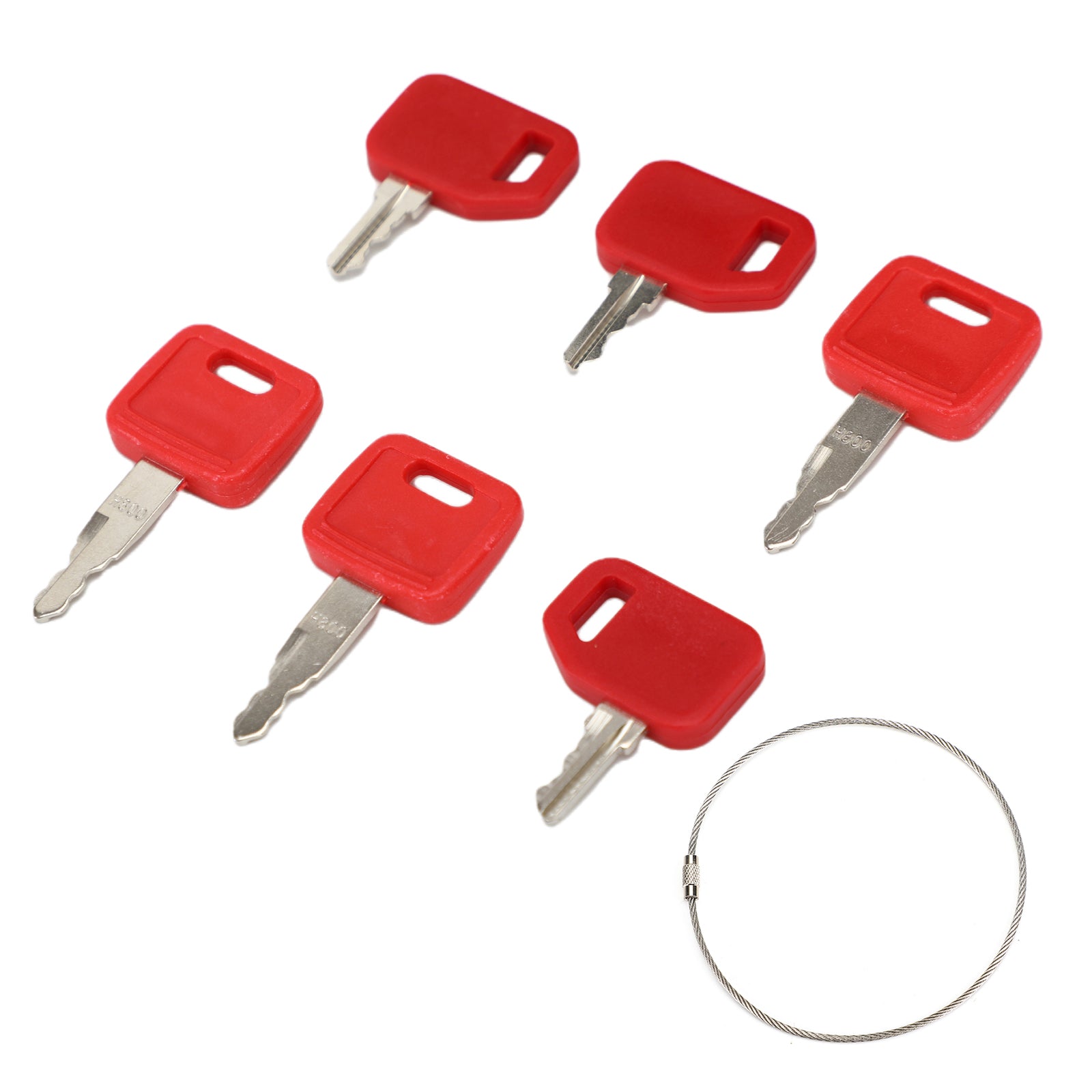 6 Heavy Duty Ignition Keys for John Deere Excavator, Loader & Dozer - Replacement Equipment Keys for Construction Machinery (Worksite, Farm, Industrial Use)