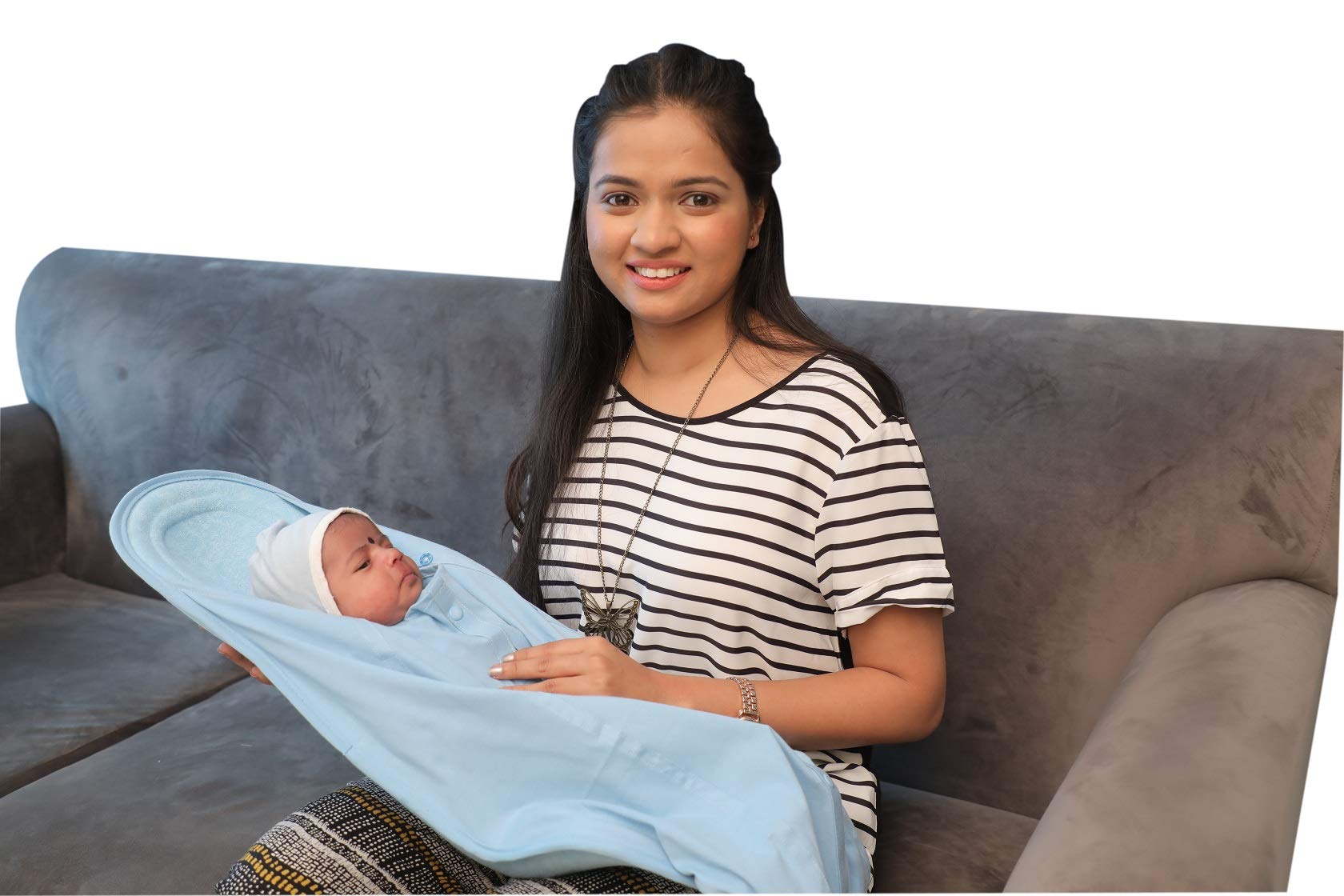 HOOBA 2-in-1 Nursing Pillow with Hood & Cover - Baby Feeding Support for Comfortable Breastfeeding