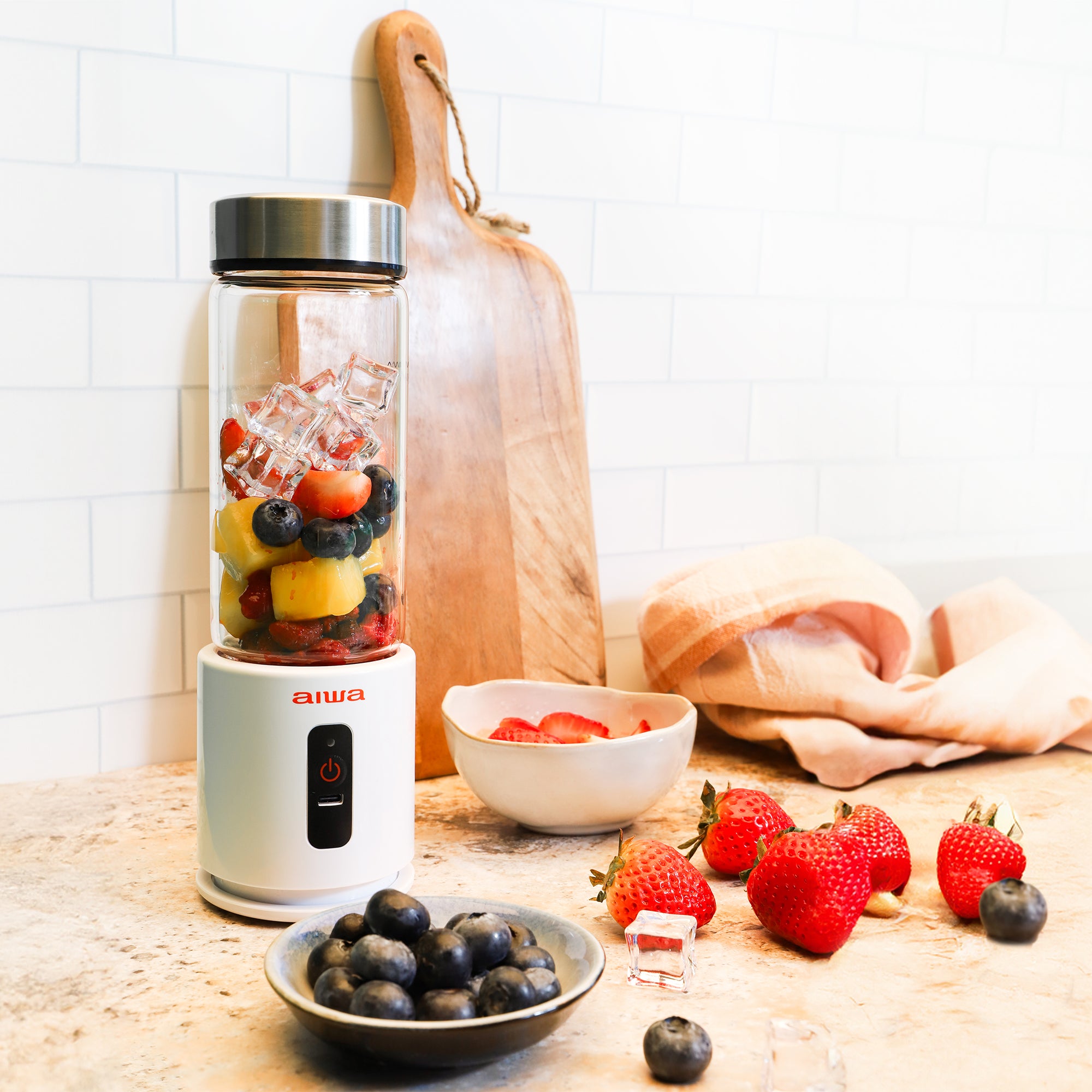 Mini Portable Blender - 350W Powerful Personal Smoothie Maker, USB Rechargeable Travel Blender for Shakes, Juices & Protein Drinks - Perfect for Gym, Office, Travel & Home Use