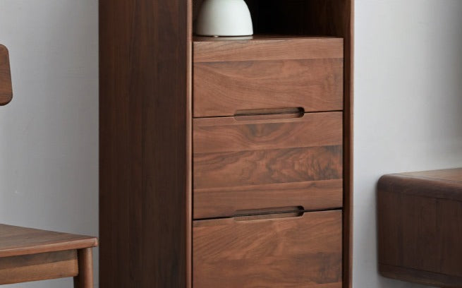 Solid Black Walnut Wood Side Cabinet - Rustic Nightstand, Entryway Storage, or Bathroom Organizer - Handcrafted for Home & Office Decor