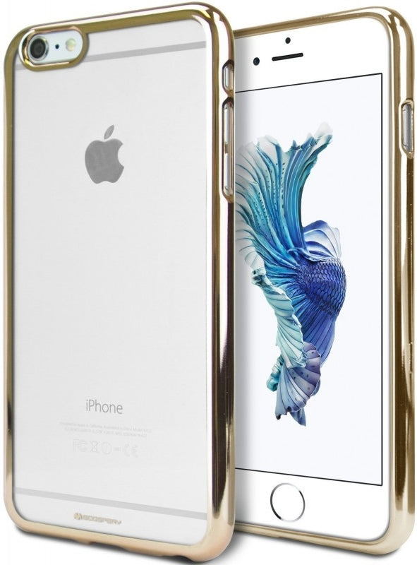 Apple iPhone 8 Clear/Gold Gel Case - Slim Protective Phone Cover with Shock Absorption for Everyday Use & Travel
