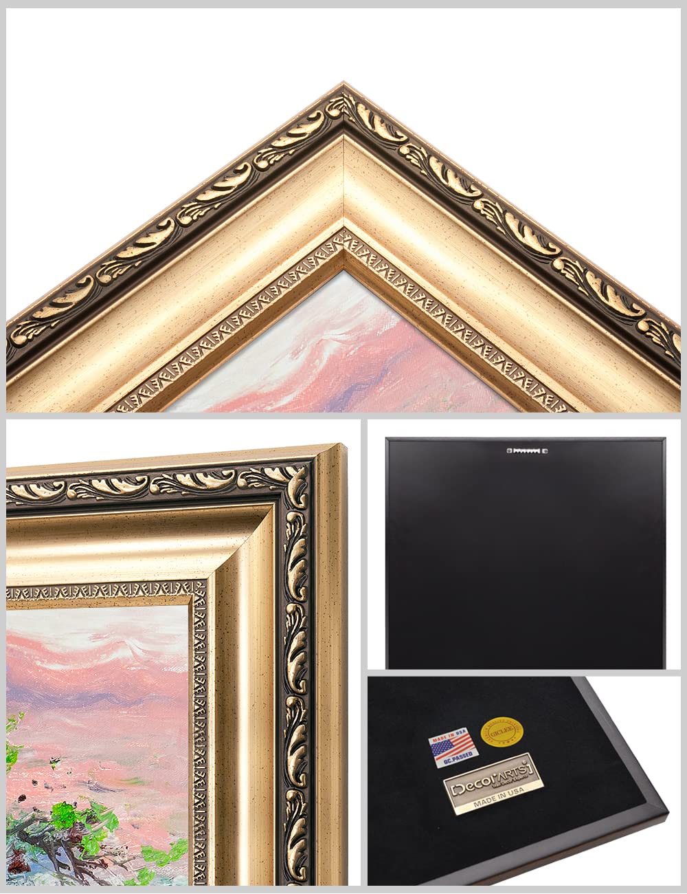 DECORARTS - Warm Breeze Over the Forest Abstract Landscape Wall Art by David Ma | Premium Giclee Print in Classic Golden Frame (22