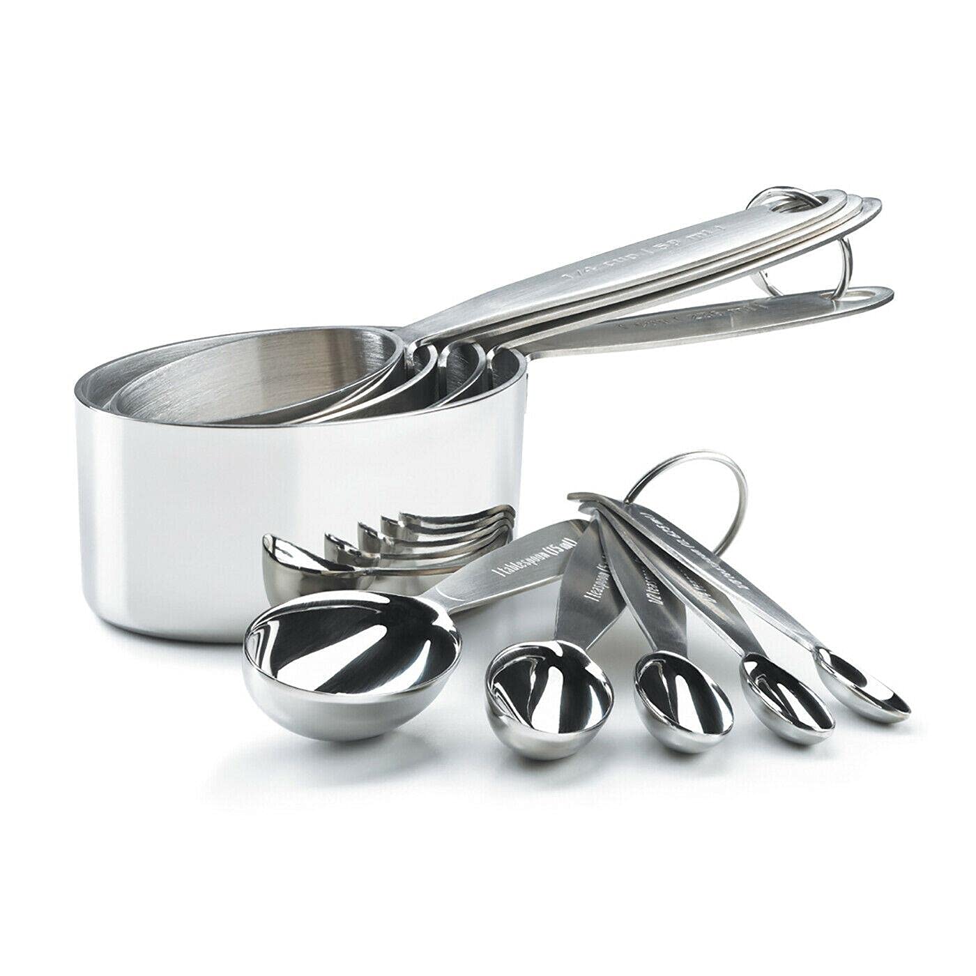 Premium Stainless Steel Measuring Cups and Spoons Set - 18-Piece Kitchen Essentials for Baking, Cooking & Meal Prep - Durable & Accurate Measuring Tools for Home Chefs & Bakers