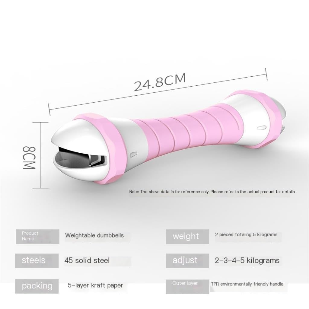 Adjustable Dumbbells Set - 5kg Pink Unisex Home Gym Equipment for Strength Training & Fitness | Perfect for Home Workouts, Weightlifting & Muscle Building