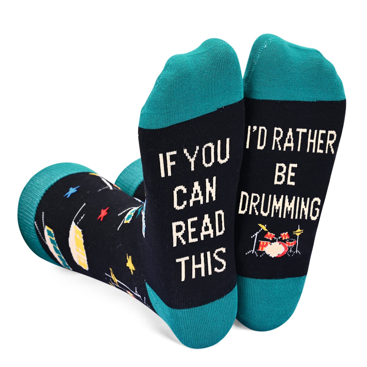 Drummer Gifts for Men & Teens - Fun Drum Socks for Musicians & Band Members | Perfect Percussion & Music Lover Presents for Birthdays, Christmas & Band Performances