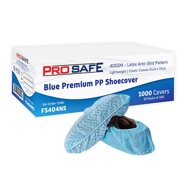 ProSafe Premium Blue PP Shoe Covers | 40gsm Polypropylene Non-Slip Disposable Shoe Protectors for Medical, Industrial & Home Use