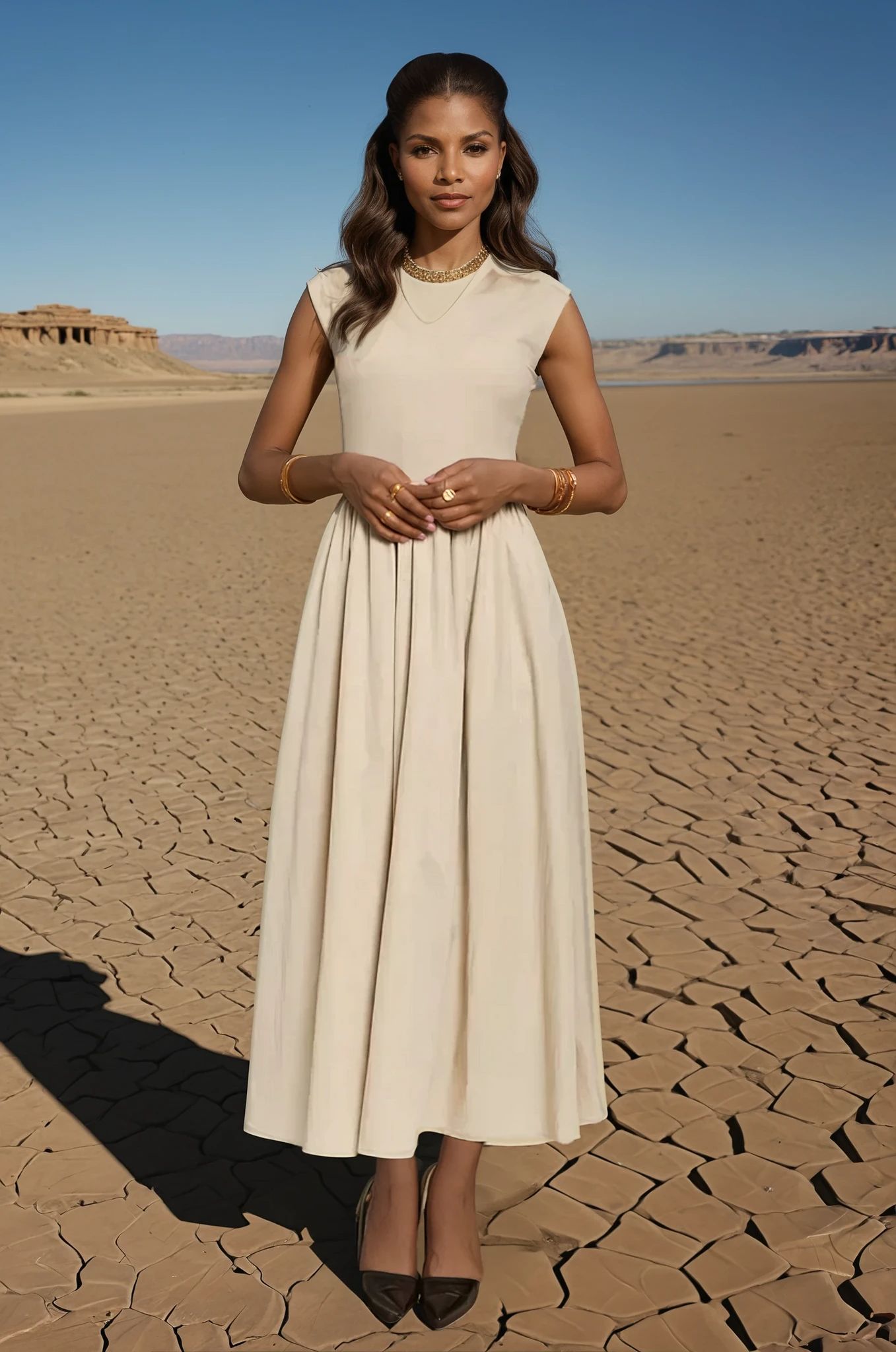 Elegant Tan V-Neck Cap Sleeve Maxi Dress for Women - Perfect for Beach Vacations, Resort Wear & Summer Parties