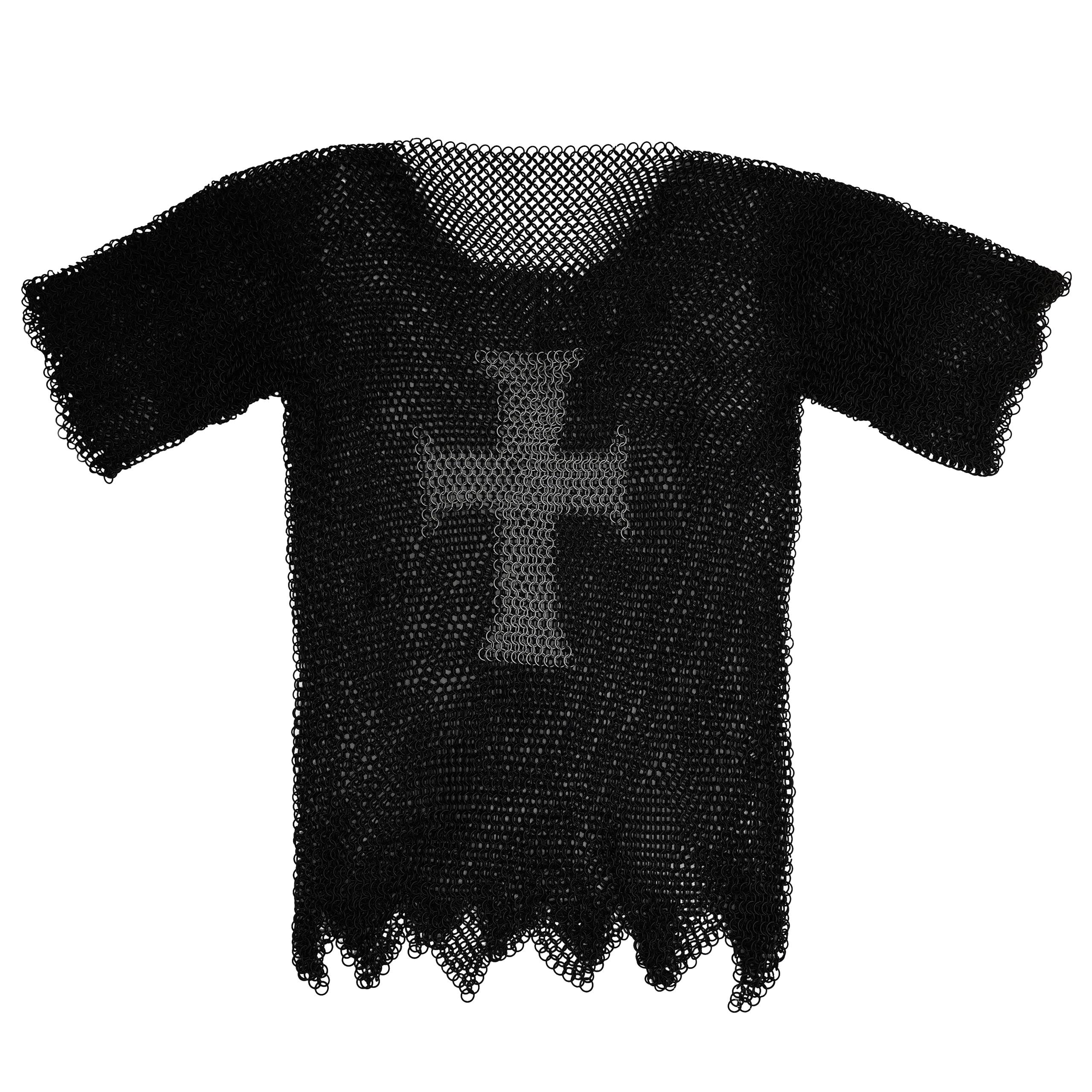 Mythrojan Chainmail Shirt - Steel Butted Half Sleeve Medieval Armor for LARP, Renaissance Faire & Cosplay | Perfect for Historical Reenactments, Theater Performances & Costume Parties