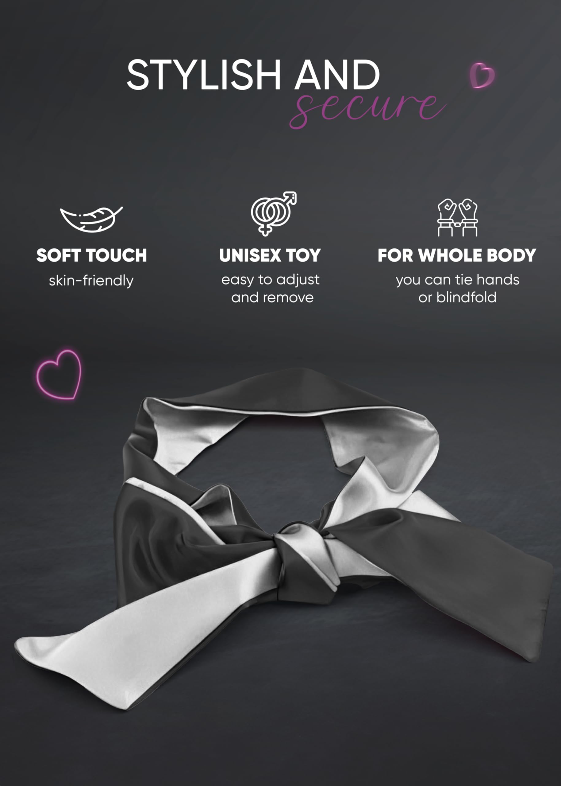 Fluffy Adjustable Leather BDSM Handcuffs & Blindfold Set - Soft Bondage Restraints for Couples - Sensual Play, Roleplay & Spicing Up Intimacy