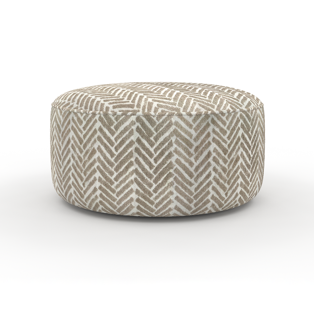 Round Cocktail Ottoman Stool - Modern Footrest Pouf with Storage for Living Room, Bedroom & Lounge - Soft Faux Leather Accent Seat for Home Decor