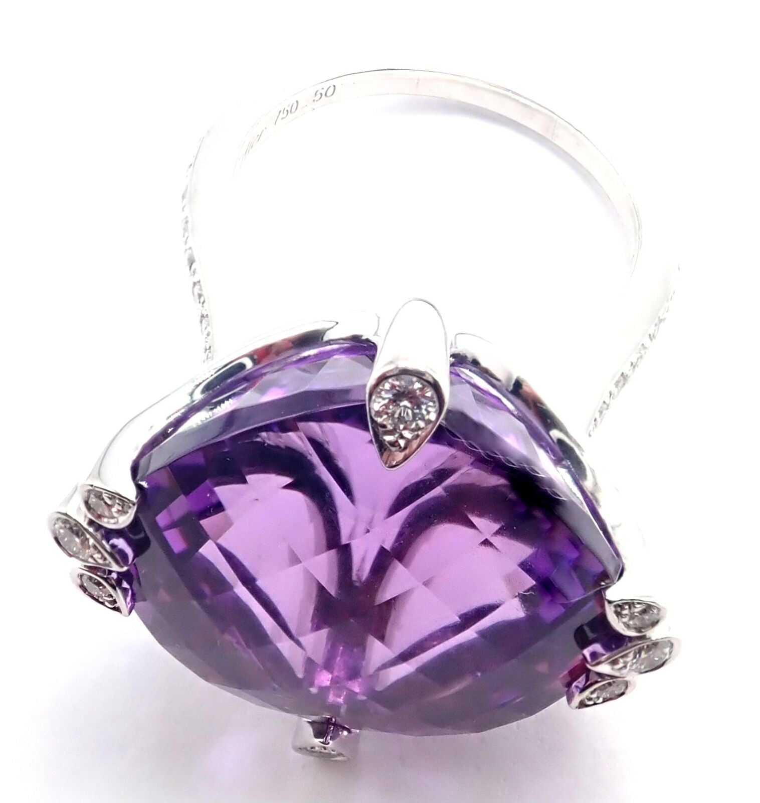 Authentic Cartier Inde Mysterieuse 18k White Gold Diamond & Amethyst Ring | Luxury Jewelry for Women | Perfect for Weddings, Anniversaries & Special Occasions