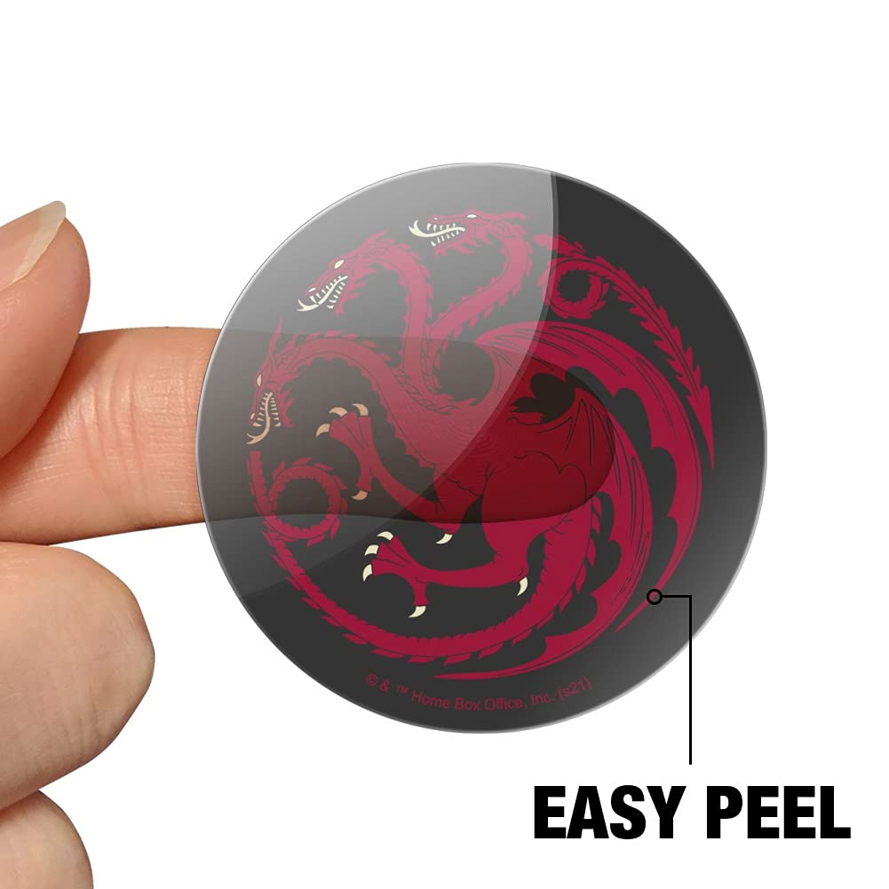 Game of Thrones Targaryen Sigil 1 Inch Clear Stickers for Planners, Calendars, Scrapbooking, Journals & DIY Crafts - Perfect for Bullet Journaling, Gift Decorations & Home Office Organization