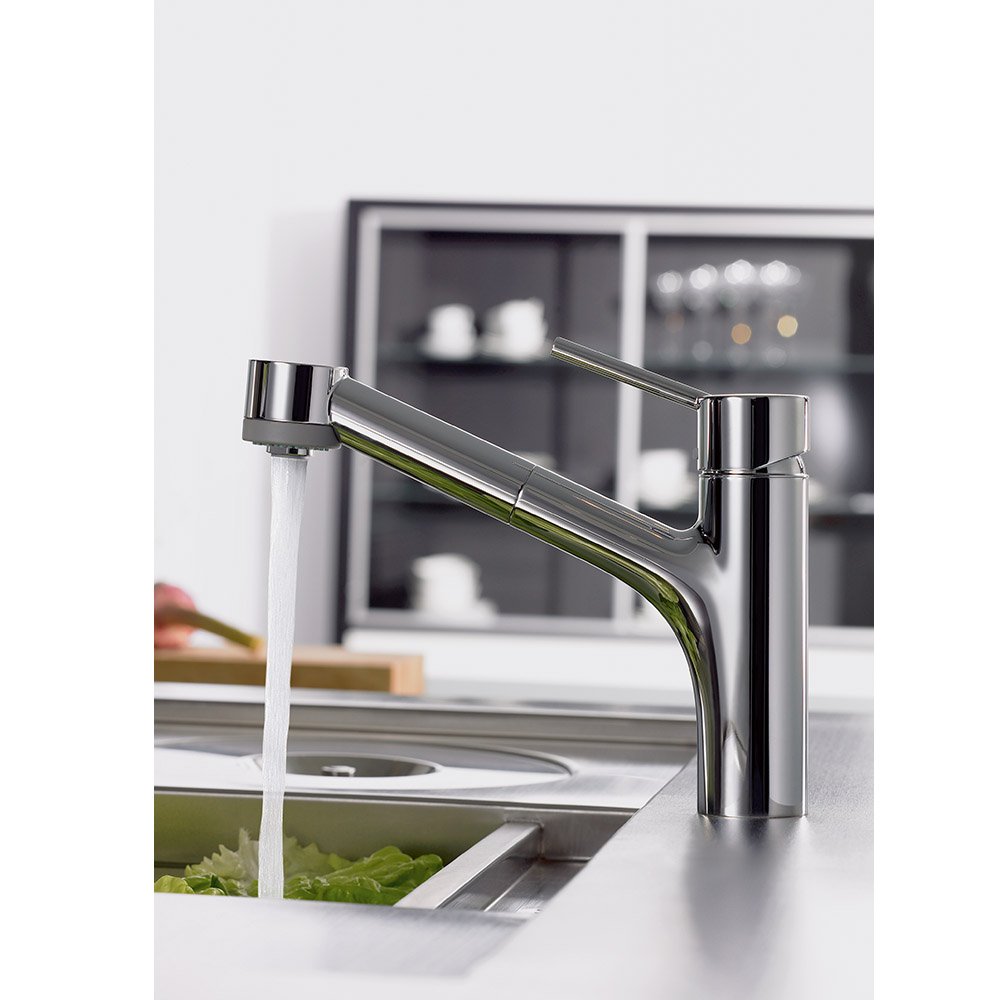 hansgrohe Talis S Chrome Single-Handle Pull-Out Sprayer Kitchen Faucet - Modern Water-Saving Design for Sink, Dishwashing & Food Prep (Model 06462000)