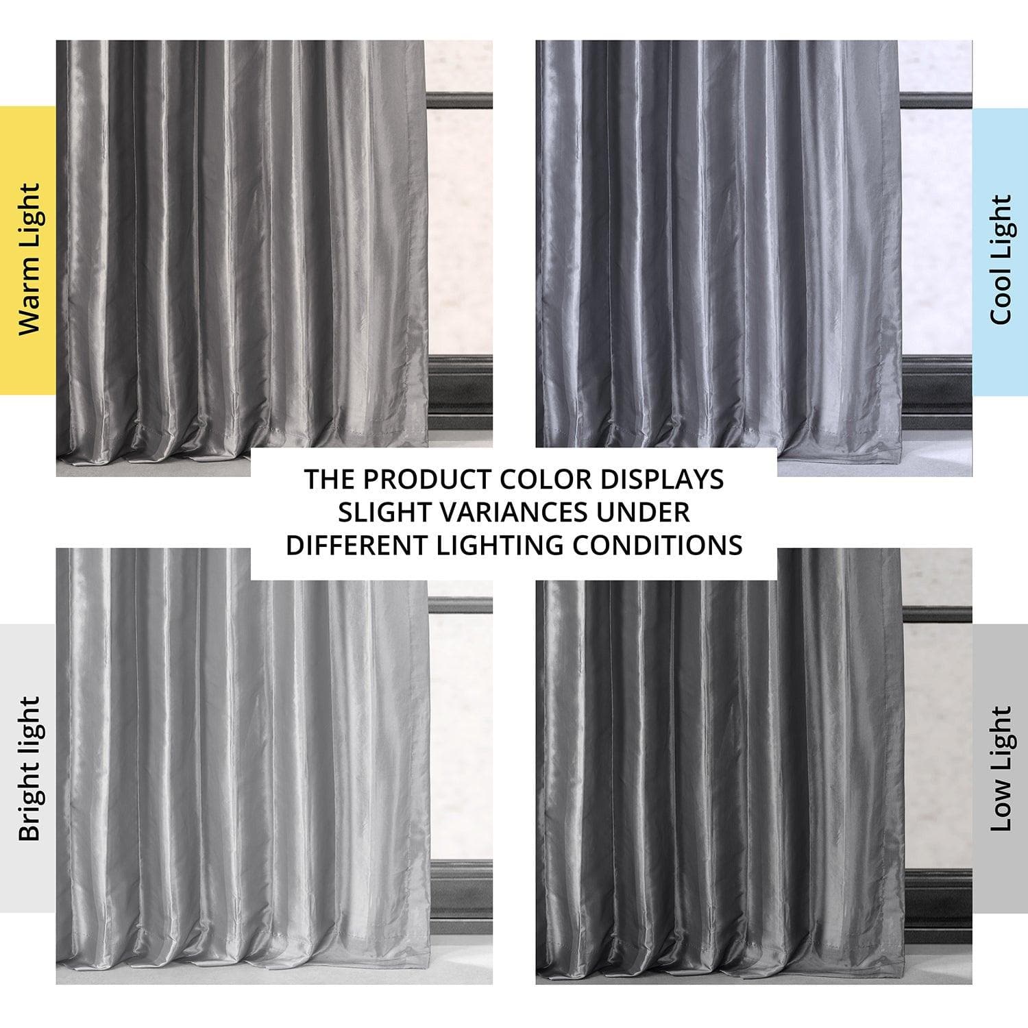 Premium Platinum Faux Silk Taffeta Blackout Curtains for Bedroom - Thermal Insulated Noise Reducing Window Drapes for Living Room & Nursery (Black, 84 Inch)