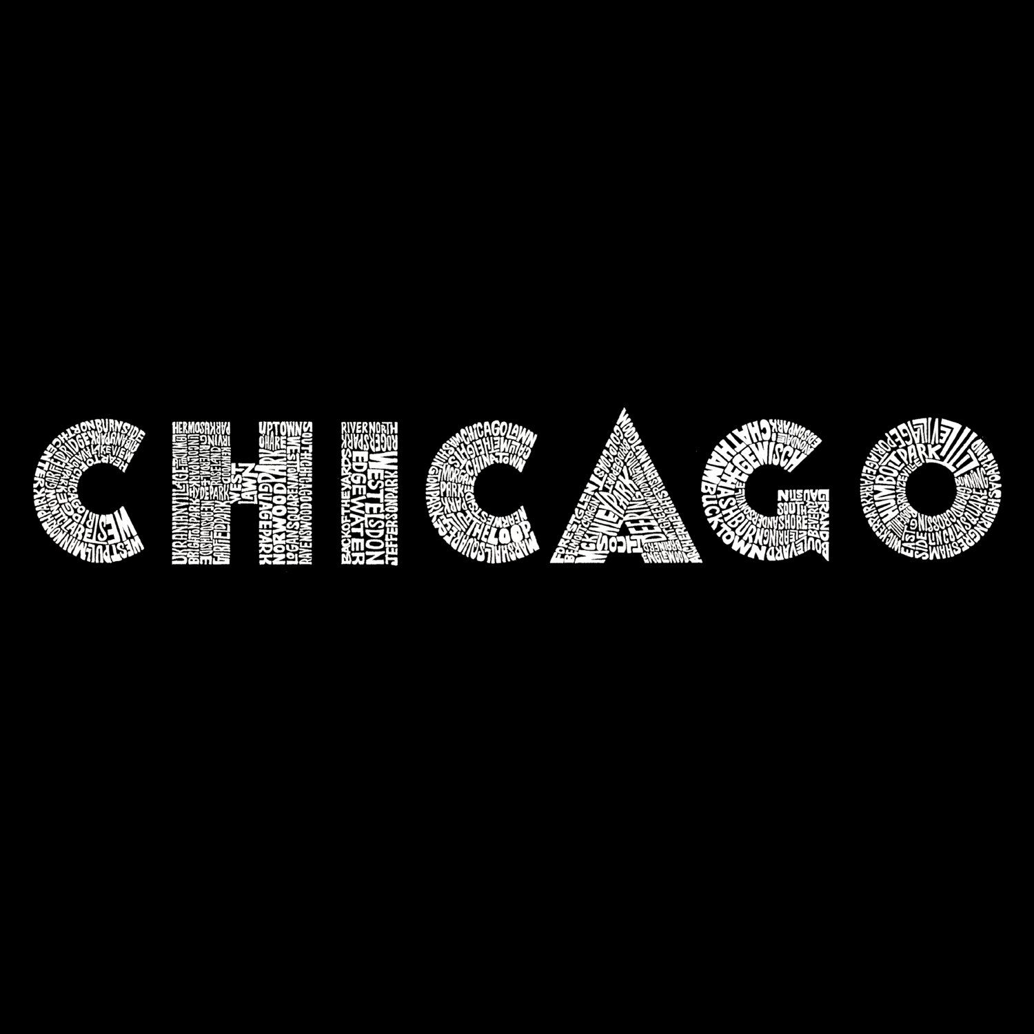 LA POP ART Boys' Graphic Hoodie - Chicago Neighborhoods Print | Trendy Streetwear for Teens & Kids | Perfect for Casual Outings & Urban Fashion