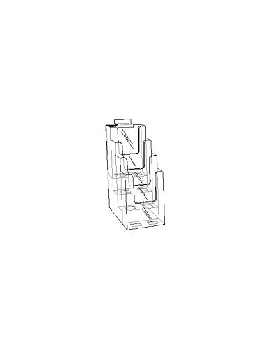 Clear-Ad LHF-Z104 Acrylic Slant Back 4-Tier Trifold Brochure Display with Z-Bar for SlatWall - Plastic Literature Holder for Flyers, Booklets, Mail, Cards (2-Pack) - Perfect for Retail Stores, Offices, and Restaurants