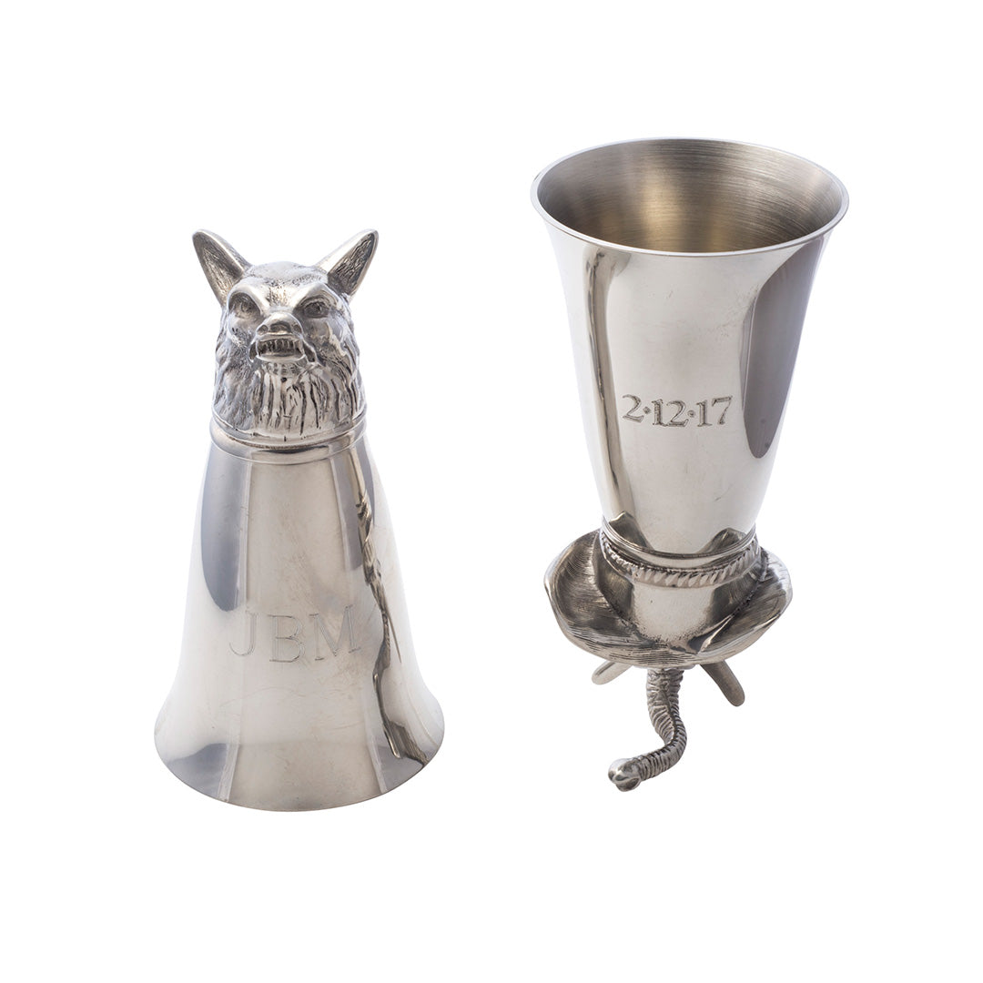 8oz Pewter Fox Stirrup Cup - Elegant Equestrian Gift for Horse Riders & Fox Hunt Enthusiasts - Perfect for Outdoor Events, Hunting Parties & Countryside Gatherings
