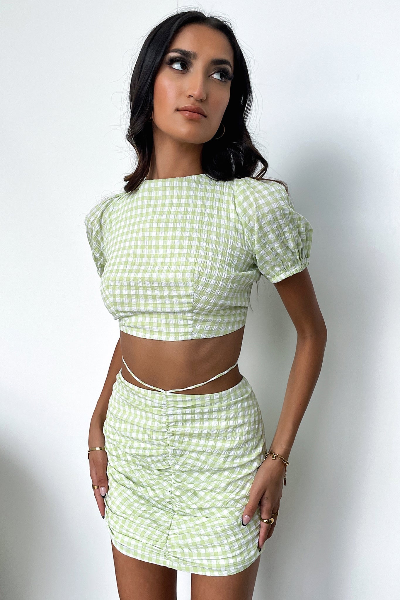 Gabby Skirt - Women's Casual Green Midi Skirt for Spring & Summer | Perfect for Office, Date Night & Outdoor Activities
